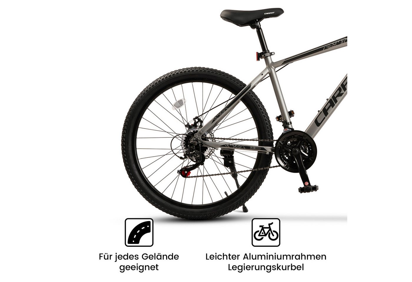 Thumbnail - CARPAT SPORT Mountainbike 24 26 Zoll Fahrrad für Herren Damen, Mädchen und Jungen, 21 Gang Shimano TZ Schaltwerk, Ketten...