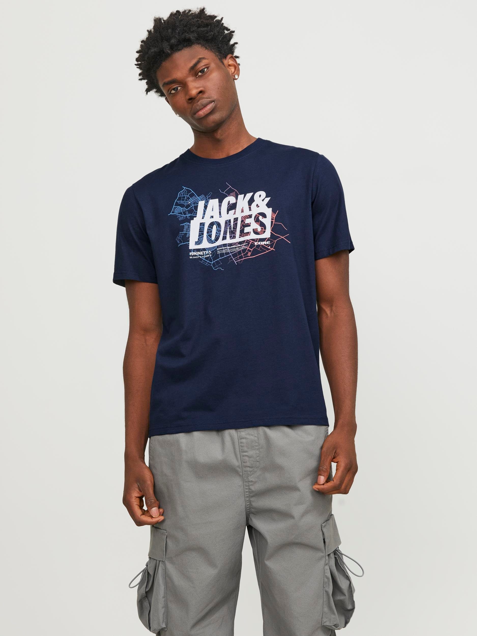 Jack & Jones Rundhalsshirt JCOMAP LOGO TEE SS CREW NECK SN Navy Blazer