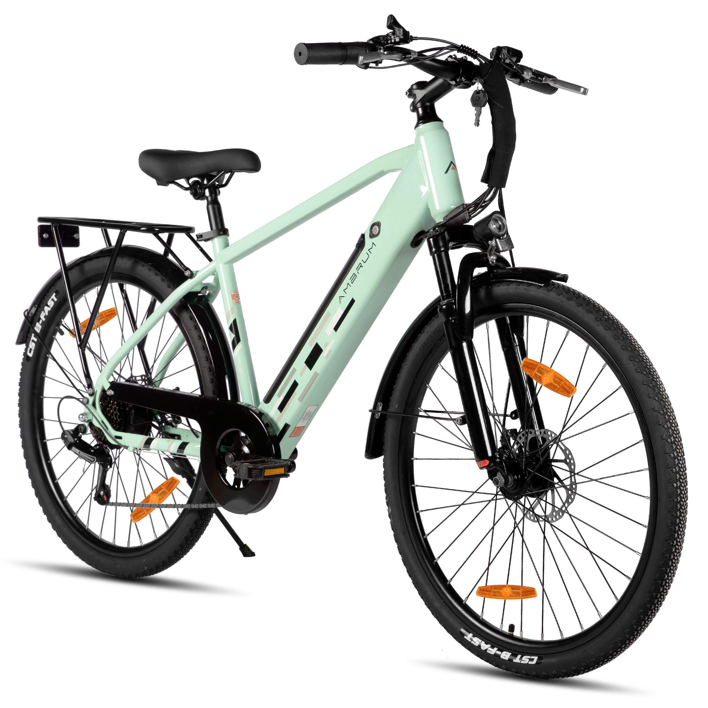 E-Bike 26" E-Mountainbike mit Shimano-Schaltung, Gepäckträger & Nabenmotor