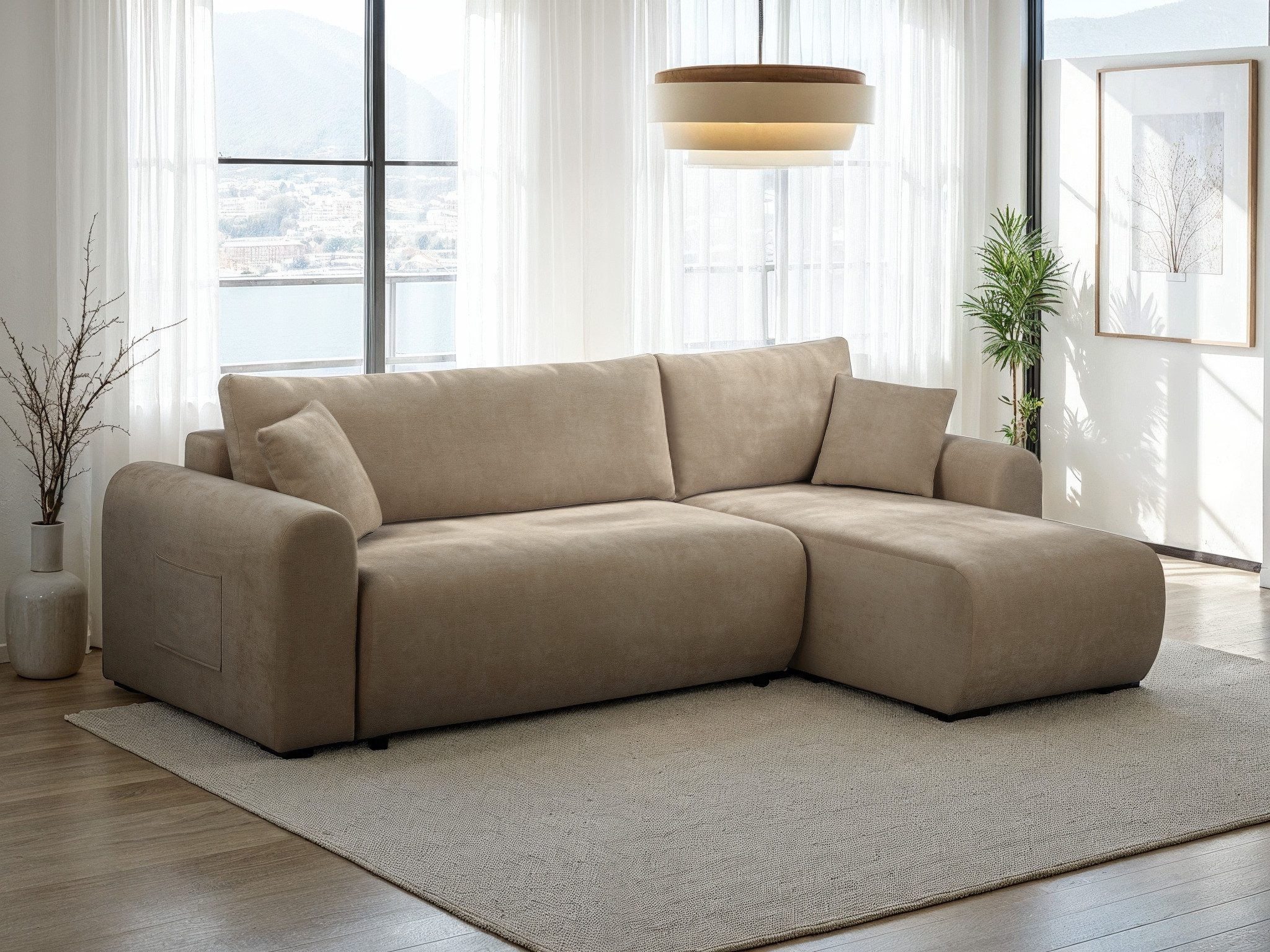 OTTO home Ecksofa JONAA L-Form, 241cm - OTTO. Verlässliche Qualität., Schlaffunktion(133/200), Bettkasten, Cord, Struktur, Unser Tiefpreis