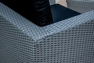 Ragnarök Möbel-Design Gartenlounge-Set Lounge Set Isfjord, (Set), 1x Zweisitzer Sofa, 1 kl. & 1 gr. Beistelltisch, 2x Sessel