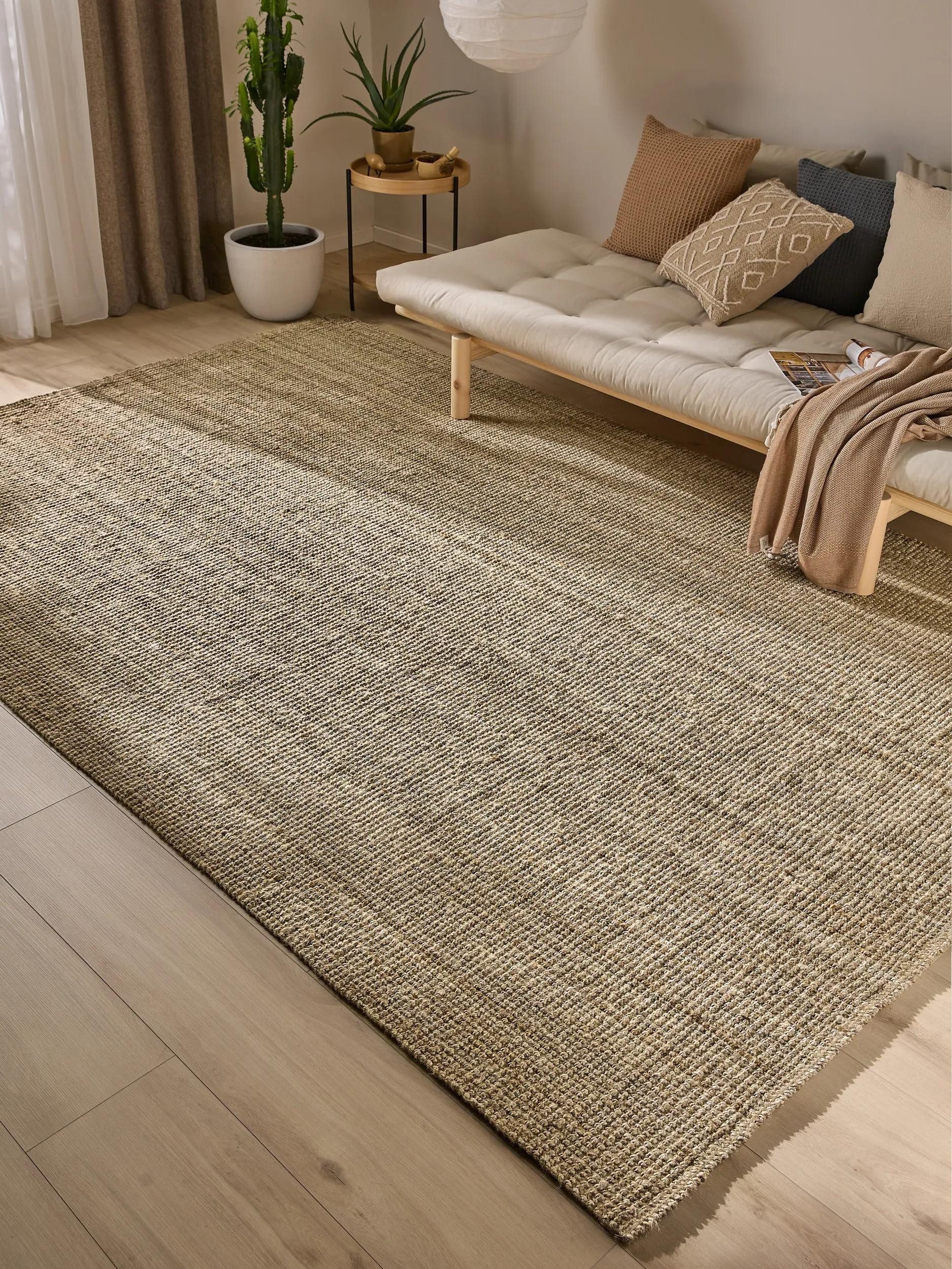 benuta Teppich Svea, rechteckig, Höhe: 5 mm, Hangefertigter Juteteppich, Wohnzimmer, Esszimmer, Schlafzimmer, Flur
