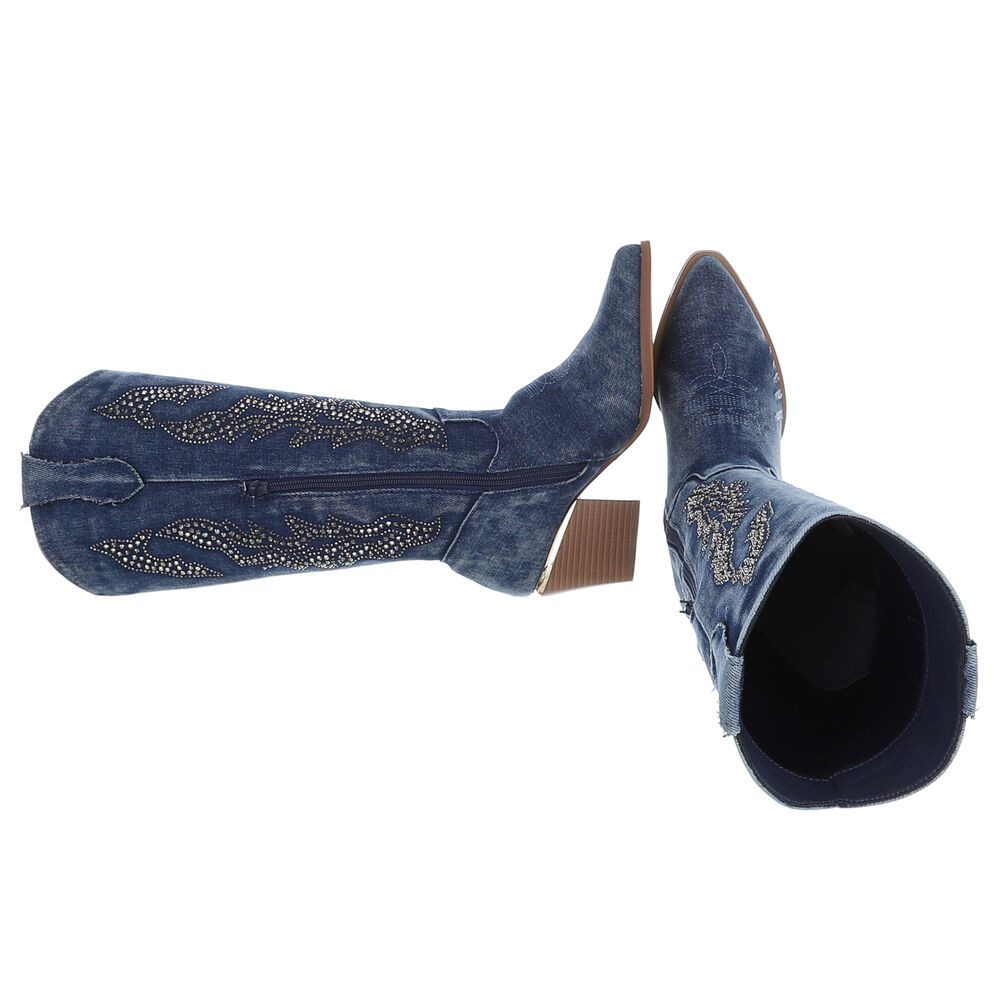 Ital-Design Damen Cowboyboots Western Sommerboots (88843725) Blockabsatz St günstig online kaufen