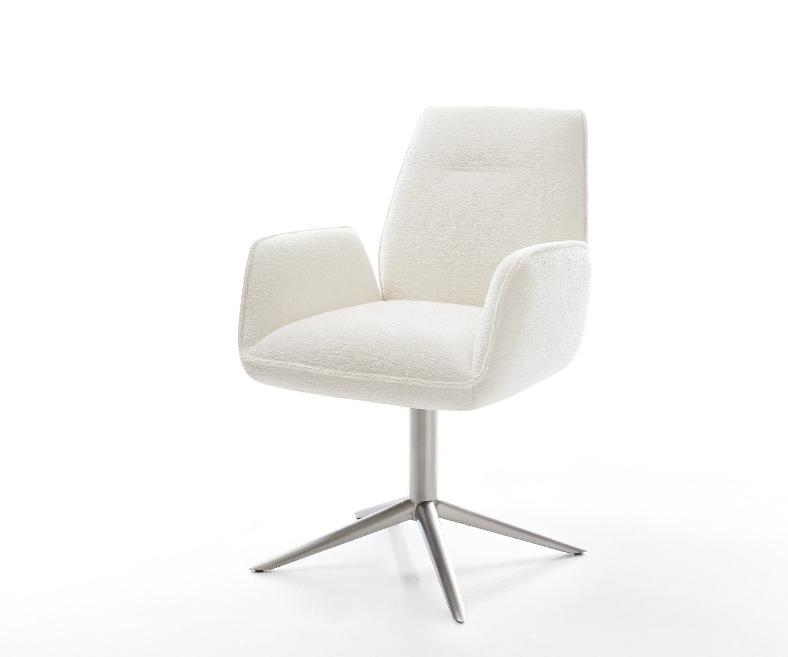 DELIFE Polsterstuhl Zoa-Flex, Fußkreuz Edelstahl Bouclé günstig online kaufen