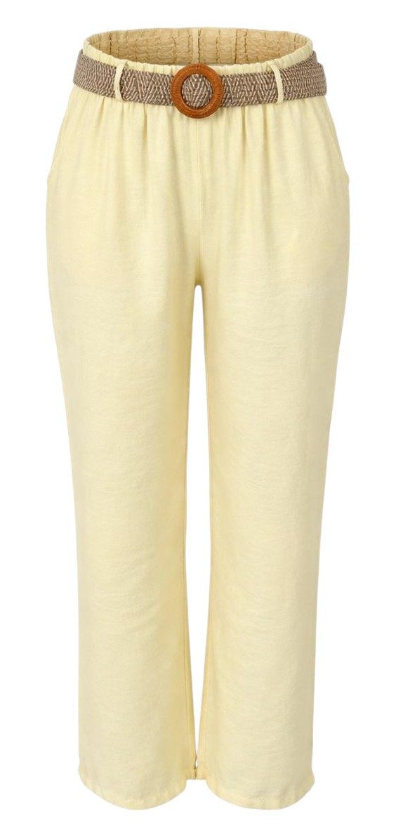 Mississhop Paperbag-Hose Damen Palazzo Hose – leichte Sommerhose mit Gürtel S/M, Art.2562