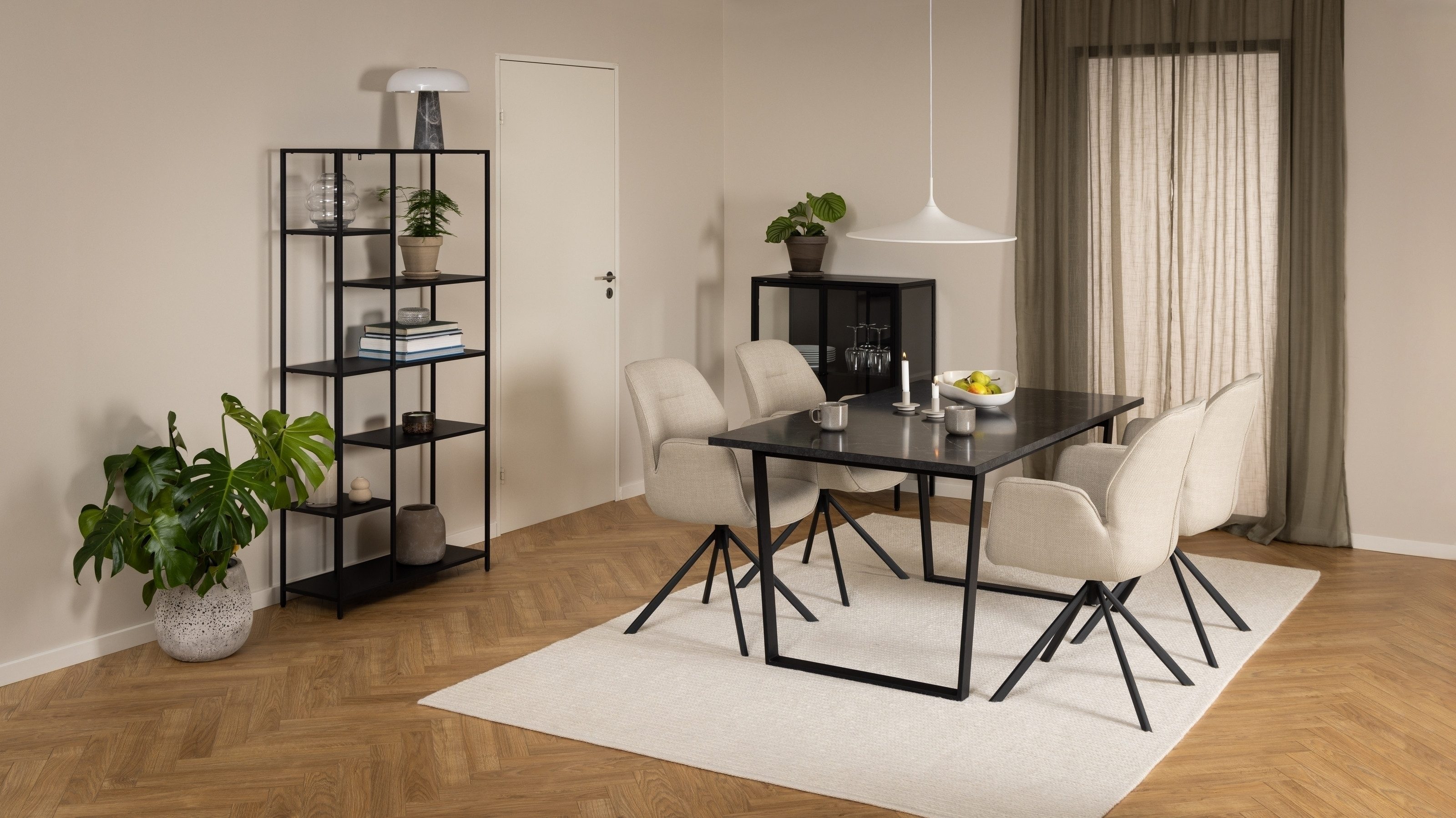 ACTONA GROUP Standregal in schwarz, Stahl - 79,5x165x30cm (BxHxT)