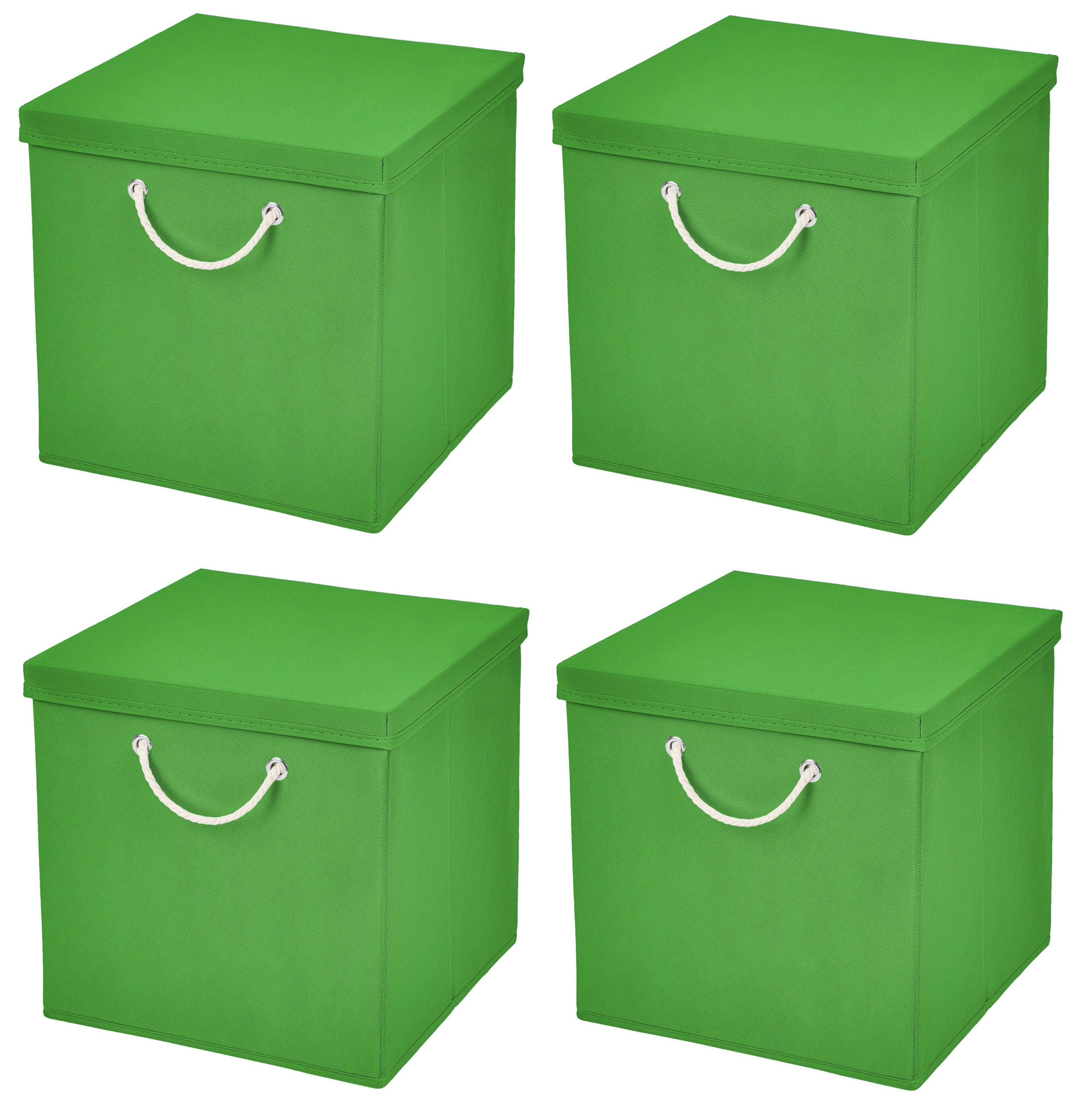 StickandShine Faltbox 4 Stück 30 x Faltbox Faltkiste Stoffboxen Farben in x moderne Grün (4er 30x30x30) 30 Aufbewahrungsbox verschiedenen Maritim 30cm SET cm mit 30 Kordel