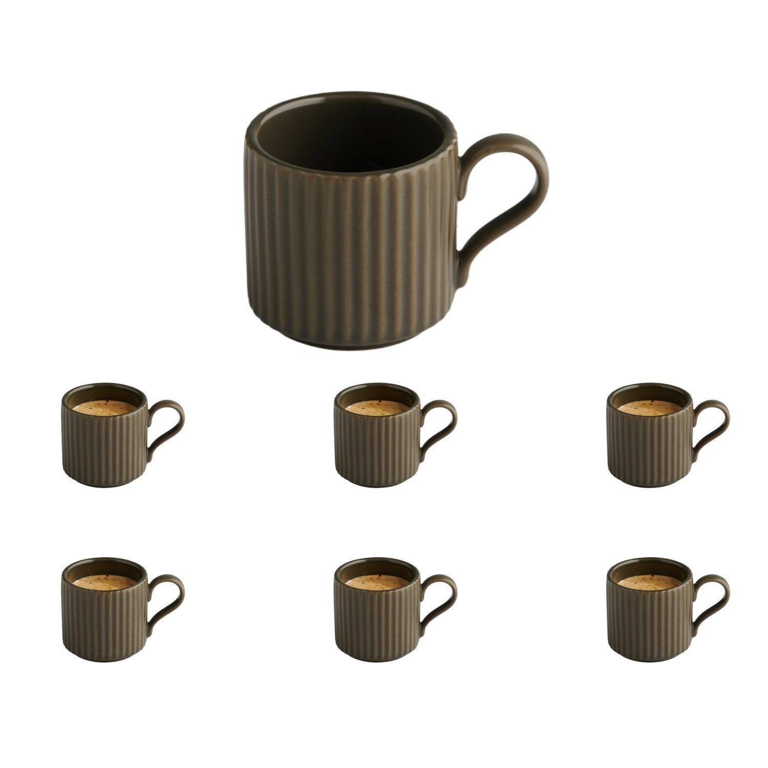 APS Espressotasse THE GRID, 6-tlg., Porzellan, Ø 6 cm, H: 6 cm, 80 ml, Porzellan