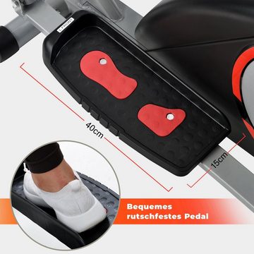 VIK Ellipsentrainer, Crosstrainer Ellipsentrainer mit LCD-Display und Geräteständer, tragbarer Ellipsentrainer für Heimübungen mit 8 Stufen Widerstand