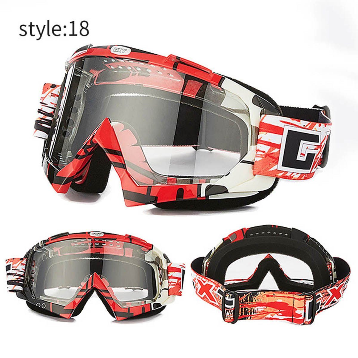 Blusmart Skibrille Motocross DH Moto Brille Glas Skifahren Winddicht Brille MTB ATV Bike 17