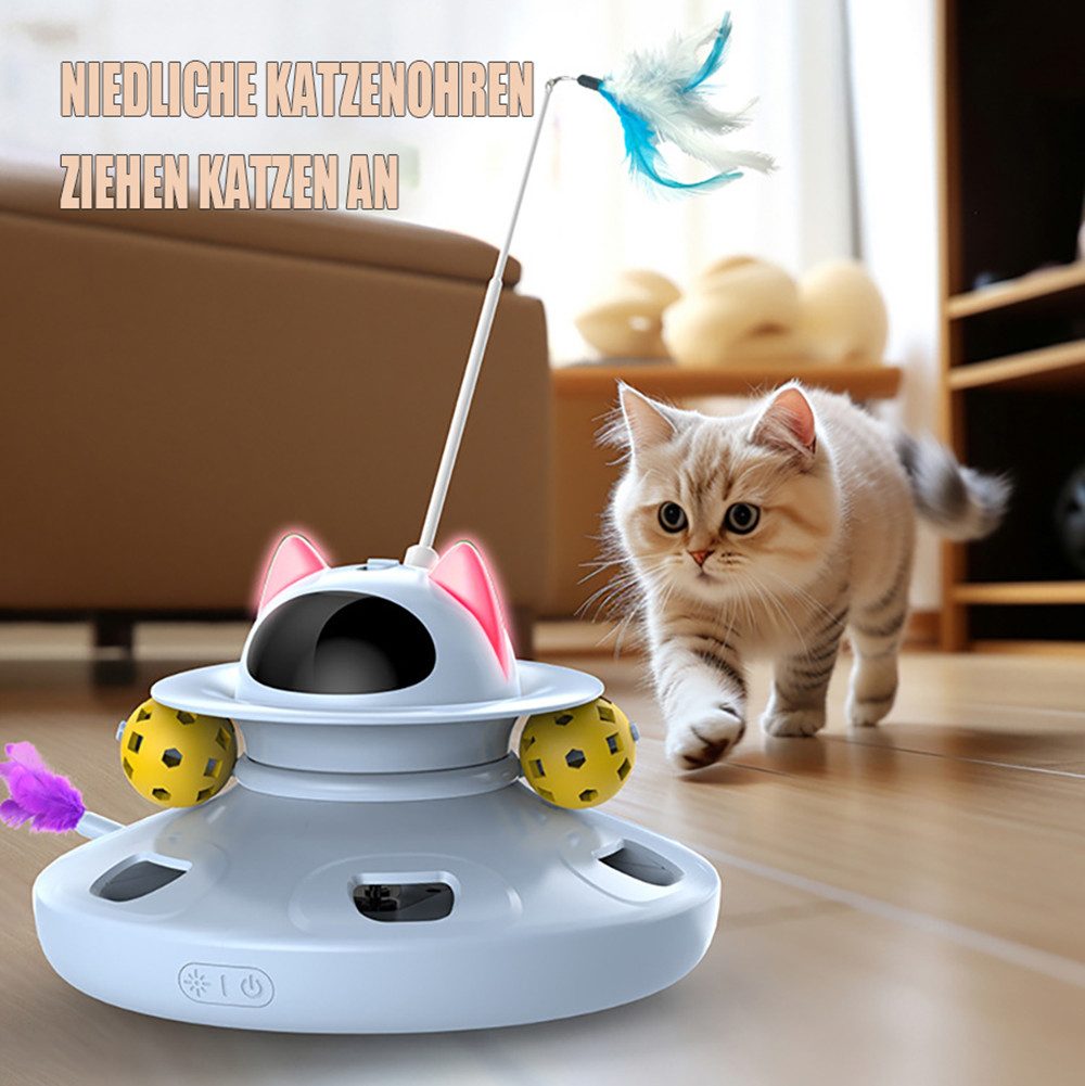 Vashoy Tier-Intelligenzspielzeug Elektrisches Katzenspielzeug, ABS, 3 Modi, abnehmbar (5-tlg) Elektrisches Infrarot-Katzenspielzeug mit Bewegungssensor