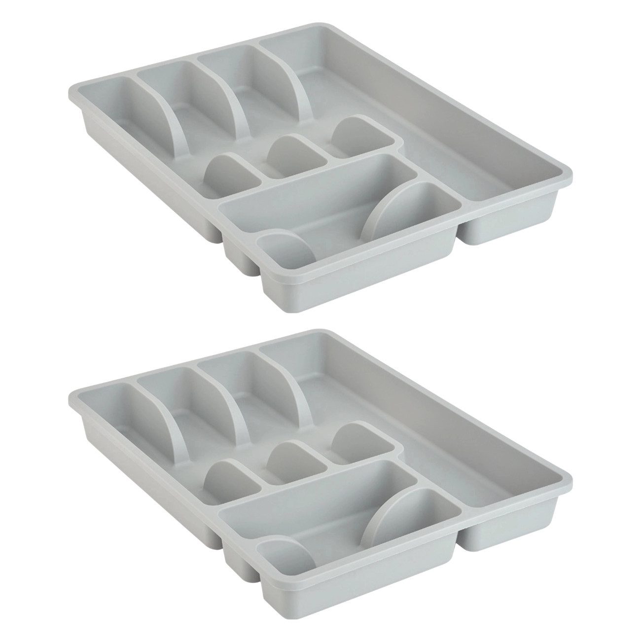 Engelland Besteckkasten Besteckeinsatz für Schubladen 30 cm (Vorteils-Set, 2 St., 38 x 29 x 5 cm), BPA-frei, robuster PP-Kunststoff, für alle handelsüblichen Schubladen