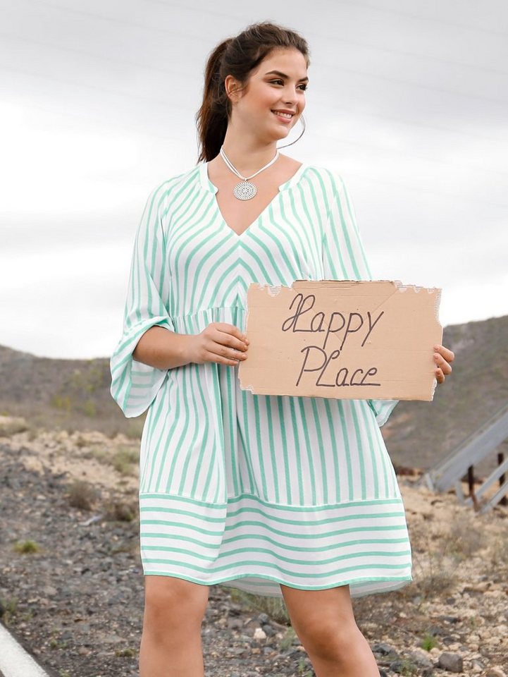 Angel of Style by HAPPYsize Kleid mit Volants in grün
