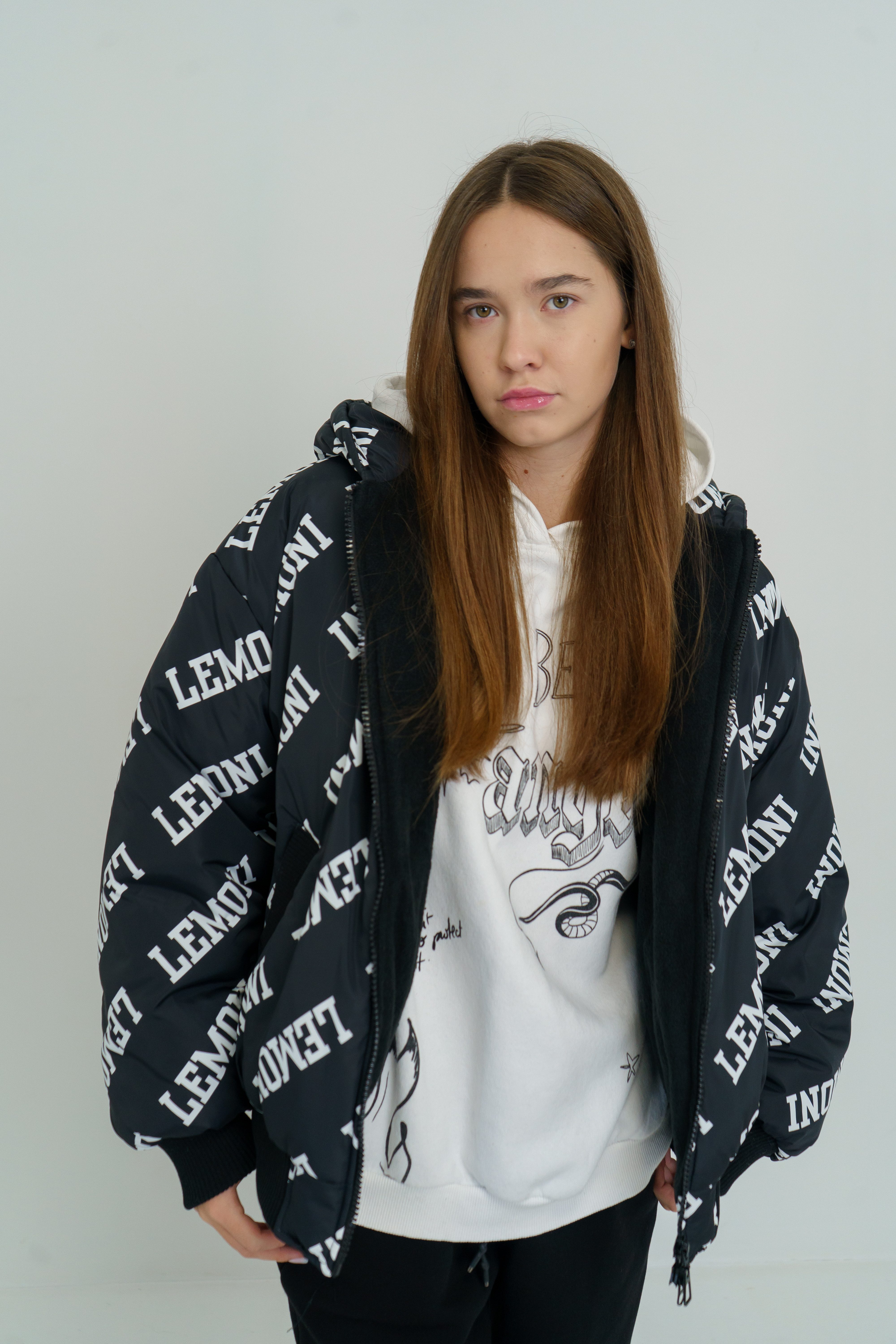 LEMONI Winterjacke mit Kapuze für Kinder und Jugendliche - Lemoni-Schriftzug mit Kapuze