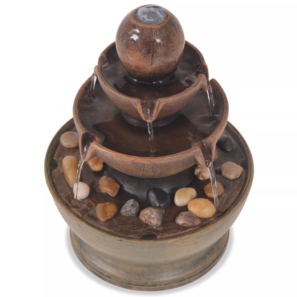 vidaXL Gartenbrunnen Zimmerbrunnen mit Pumpe Polyresin