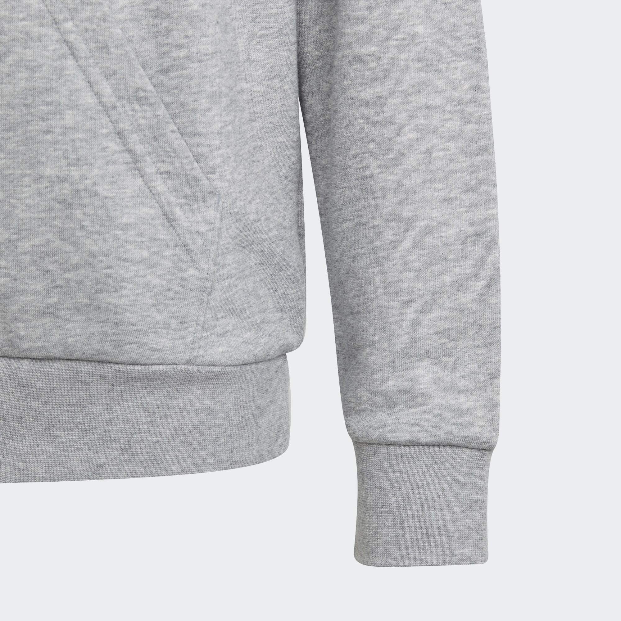 ESSENTIALS Medium LOGO Sportswear Heather Hoodie Grey adidas HOODIE / BIG COTTON White