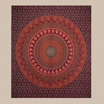 Wandteppich Tagesdecke Wandbehang Mandala Dekotuch Indisch Elefant ca 200x230cm, KUNST UND MAGIE