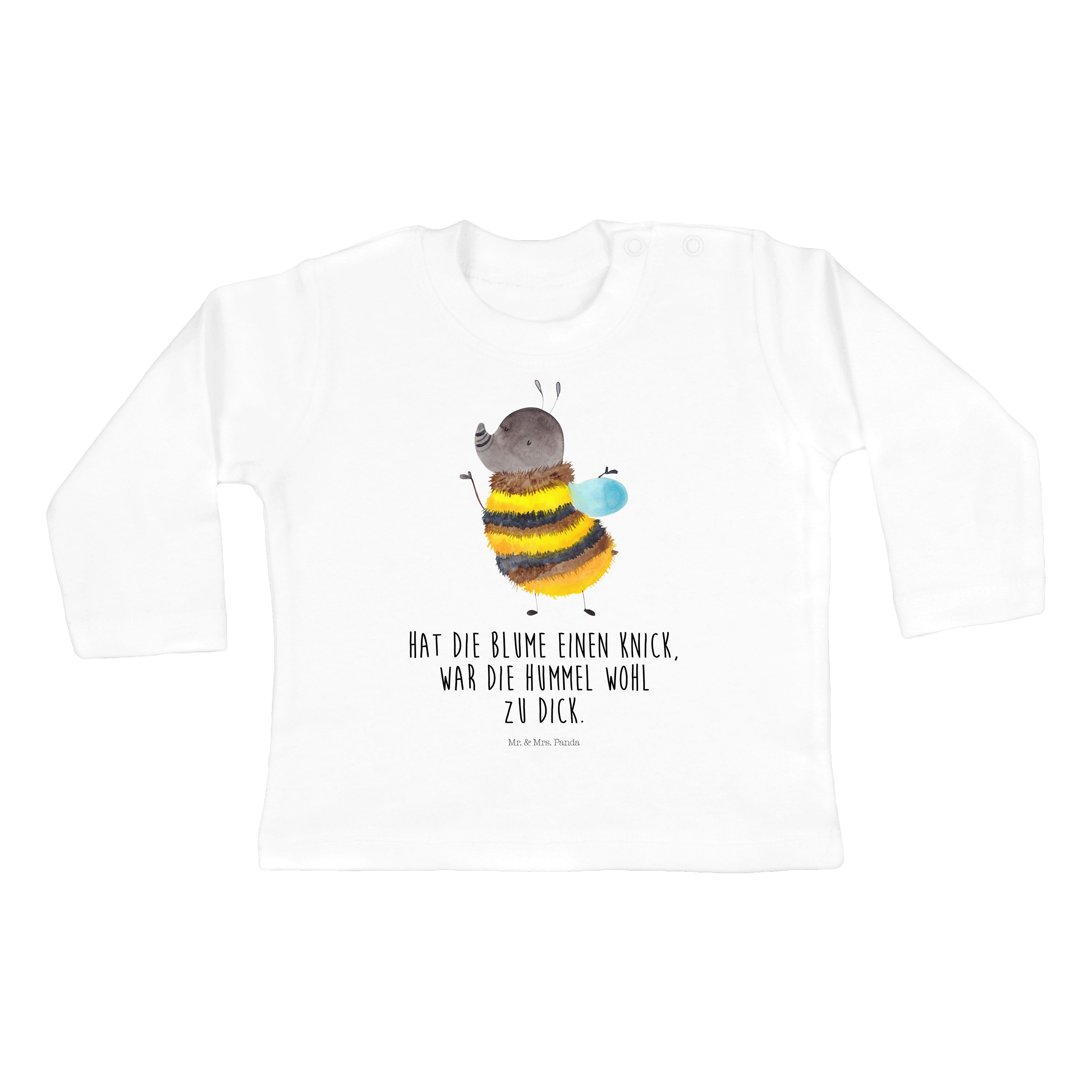 Mr. & Mrs. Panda Strampler Hummel flauschig - Weiß - Geschenk, Biene, Jungen, Longsleeve, Langar (1-tlg)