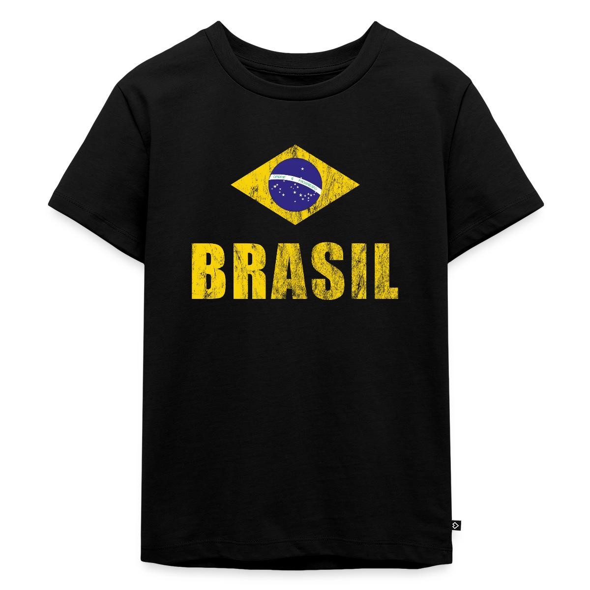 T-Shirt Brasilien Fußball Retro Kinder Premium T-Shirt
