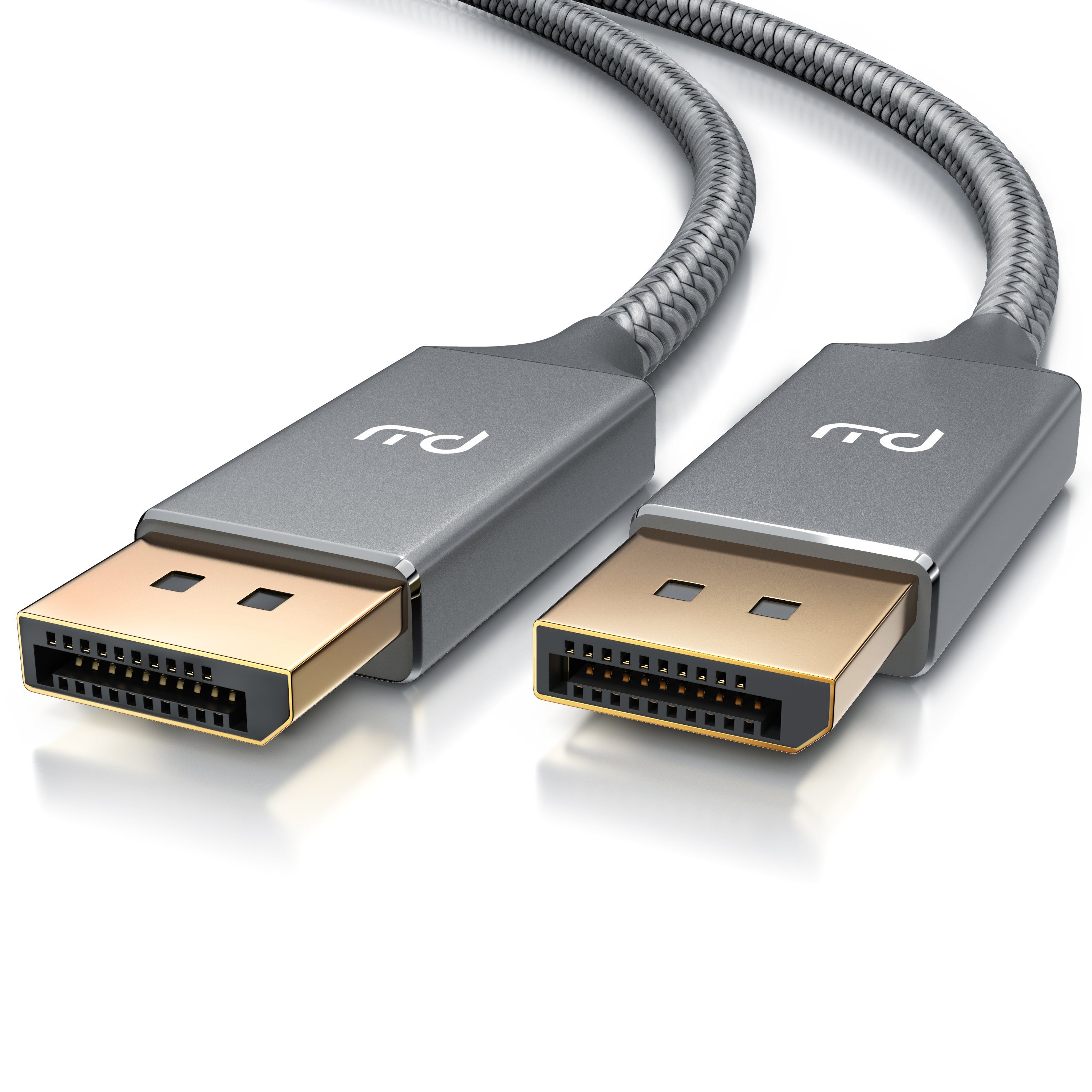 Primewire Audio- & Video-Kabel, DisplayPort, 1.4 (100 cm), DP Kabel mit Nylonummantelung 8K 7680 x 4320 @ 60 Hz mit DSC - 1m