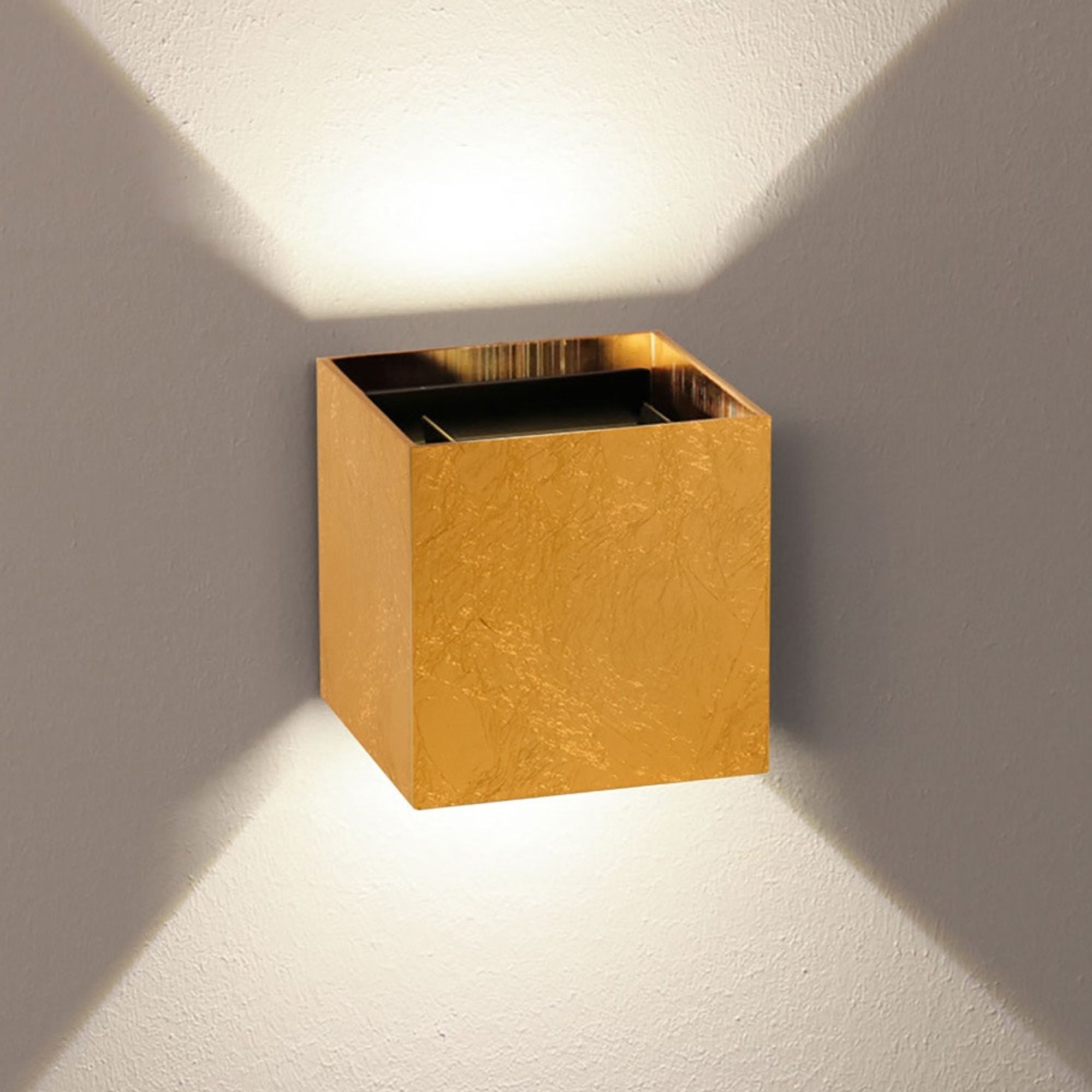 s.luce Wandleuchte LED High Power Wandlampe Ixa IP20 Blattgold, Warmweiß