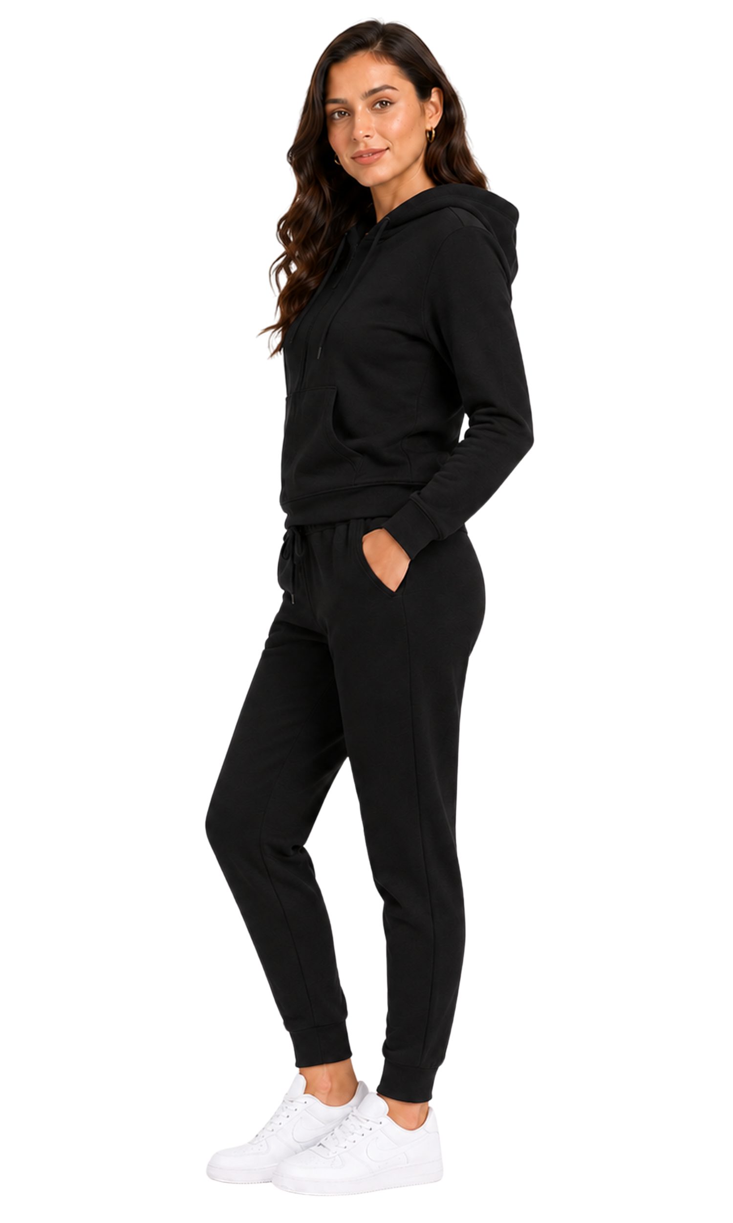 L.gonline Freizeitanzug Damen Jogging-ANZUG X240, Prime (Kapuzenjacke mit Reißverschluss, Hose, 2-tlg), Fitness Freizeit Casual