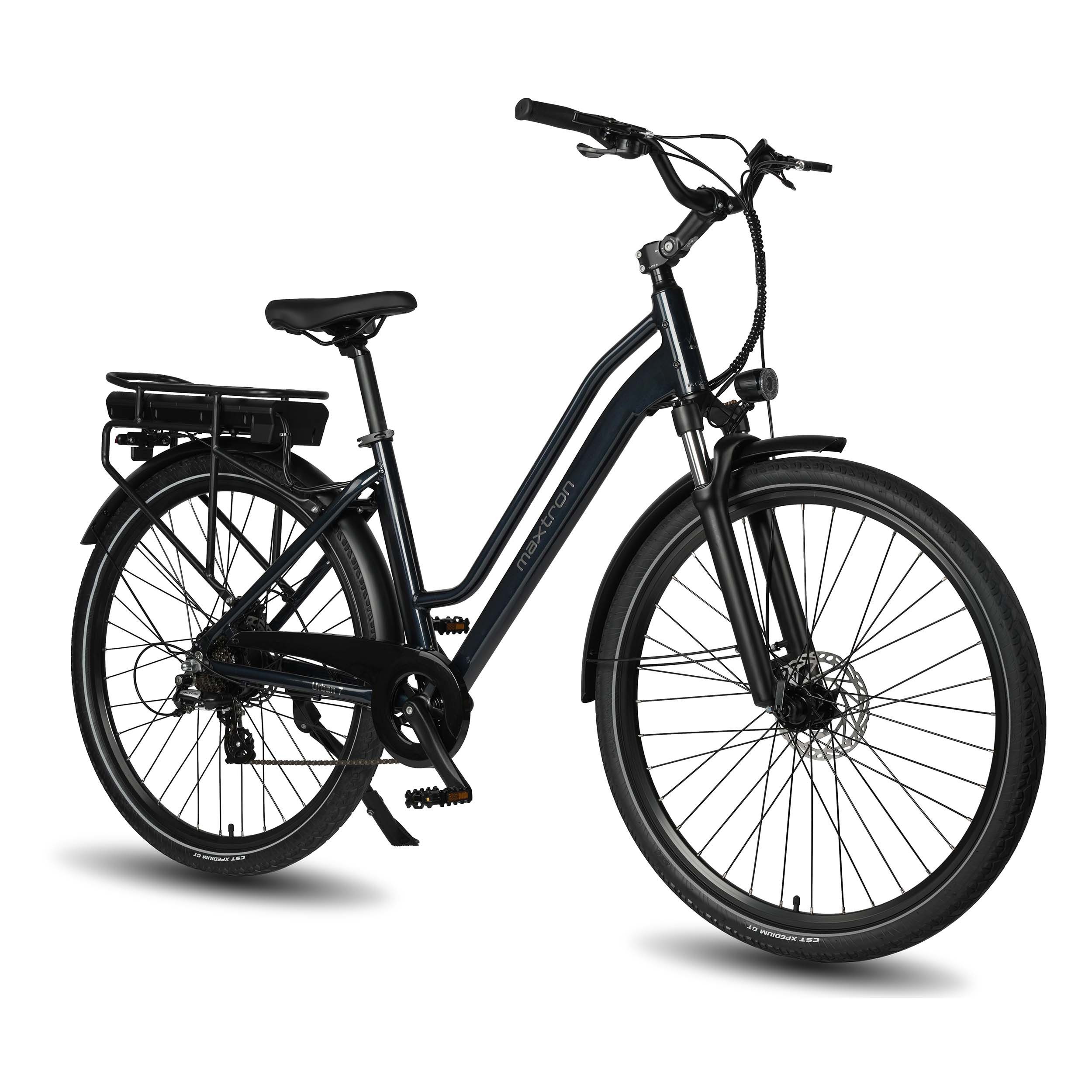 Maxtron E-Bike Cityrad Maxtron Urban 7 E-Citybike 28 Zoll, 7 Gang Shimano Altus Schaltwerk, Kettenschaltung, Heckmotor, 460,8 Wh, (Packung), Tiefeinsteiger für Damen