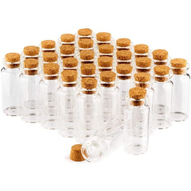 Jormftte Glas “Mini Glasfläschchen mit Korken, Kleine Glasflaschen Mini Fläschchen Gewürzgläser Set Leere Probe Glasflasche Gläser Bonbon Gläser(30 Stück)”