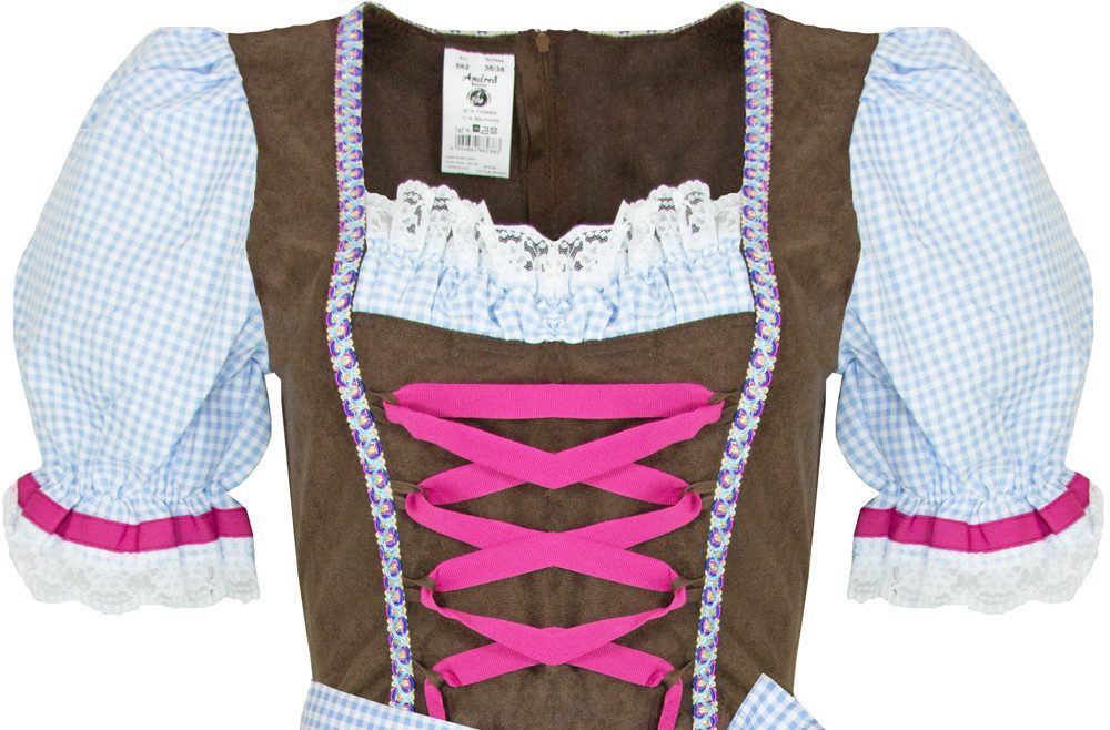 andrea-moden Kostüm Wiesn Dirndl Kostümkleid für Damen - Hellblau Brau günstig online kaufen
