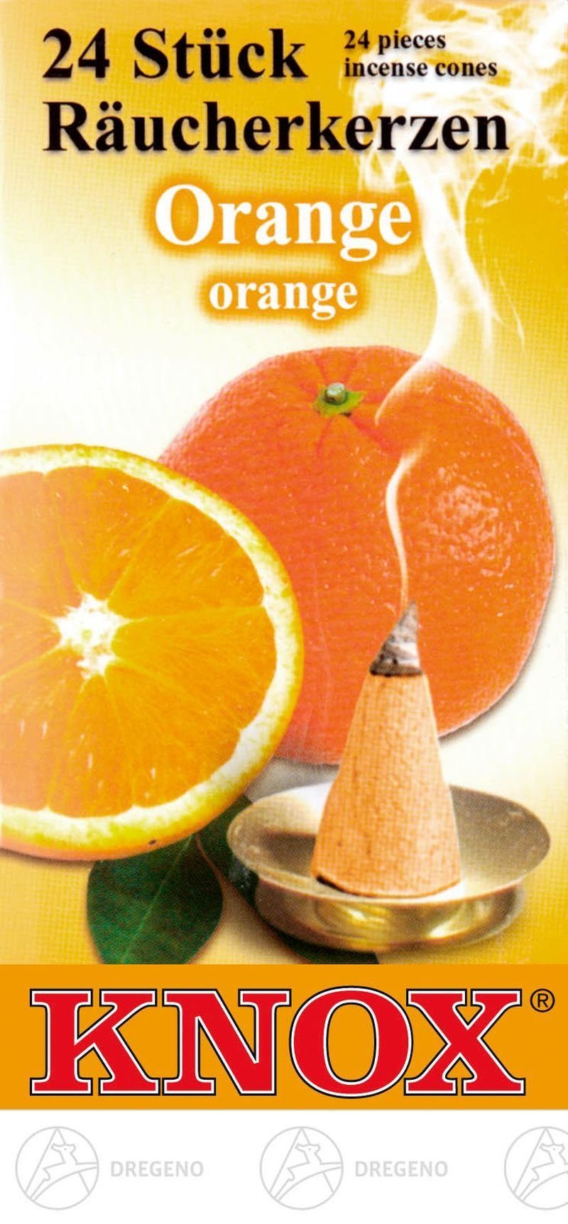 Dregeno Erzgebirge Räuchermännchen Zubehör KNOX Räucherkerzen Orange (24) NEU