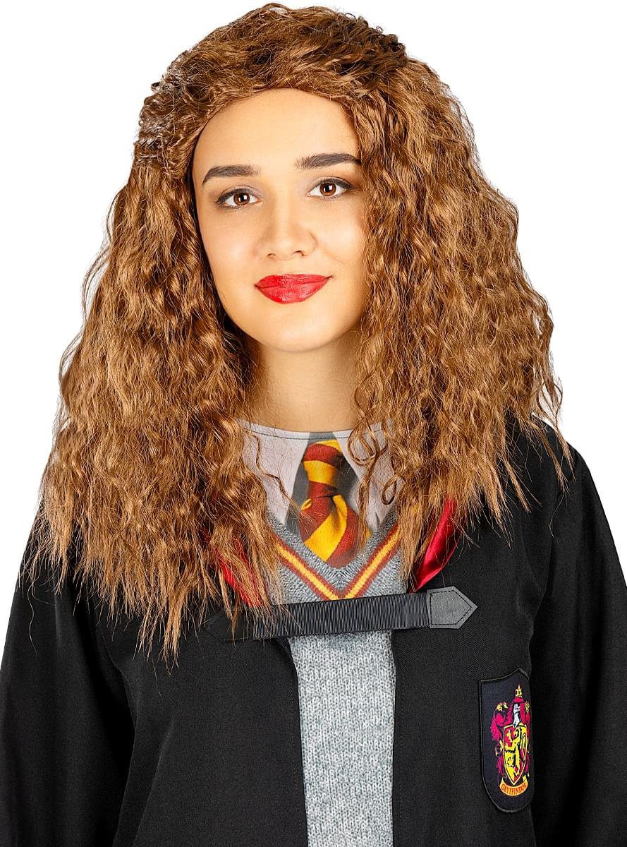 Funidelia Kostüm-Perücke Harry Potter – Hermine Granger Perücke, Authentische Perücke mit der typischen Frisur von Hermine aus den Fil