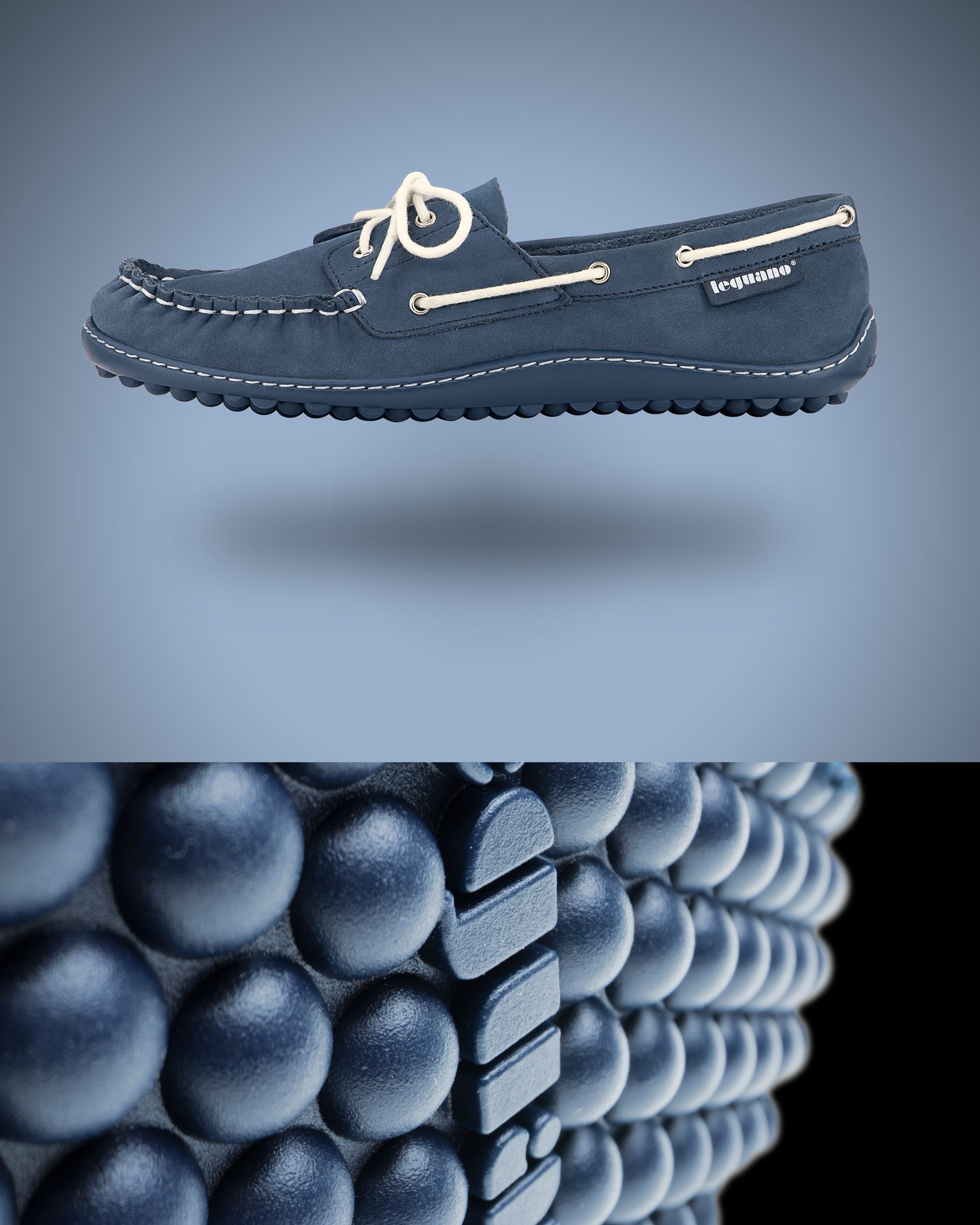 Leguano MORECASSIN Barfußschuh Schnürschuh, Halbschuh, Mokassin mit modischen Durchzügen