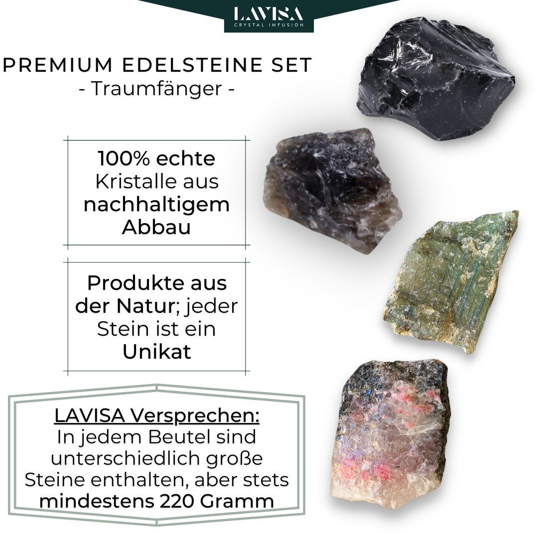 LAVISA Edelstein echte Edelsteine, Traumfänger Dekosteine, Mineralien Kristalle, Natursteine