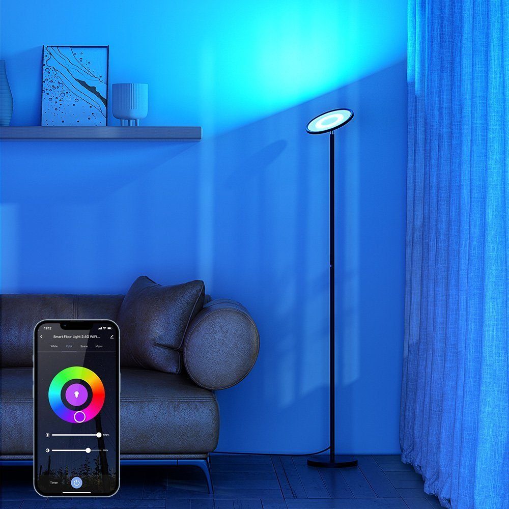 Stehlampe, Farbwechsler, Stehleuchte Ecklampe WIFI+ bluetooth 168cm RGB LED BLiTZWOLF 2700K~6500K