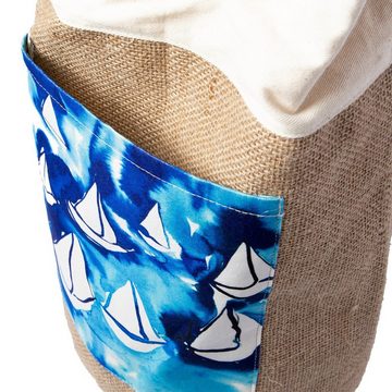 ANEMOSS Strandtasche Anemoss Marine Collection Sailboats Jute Tasche (1-tlg)