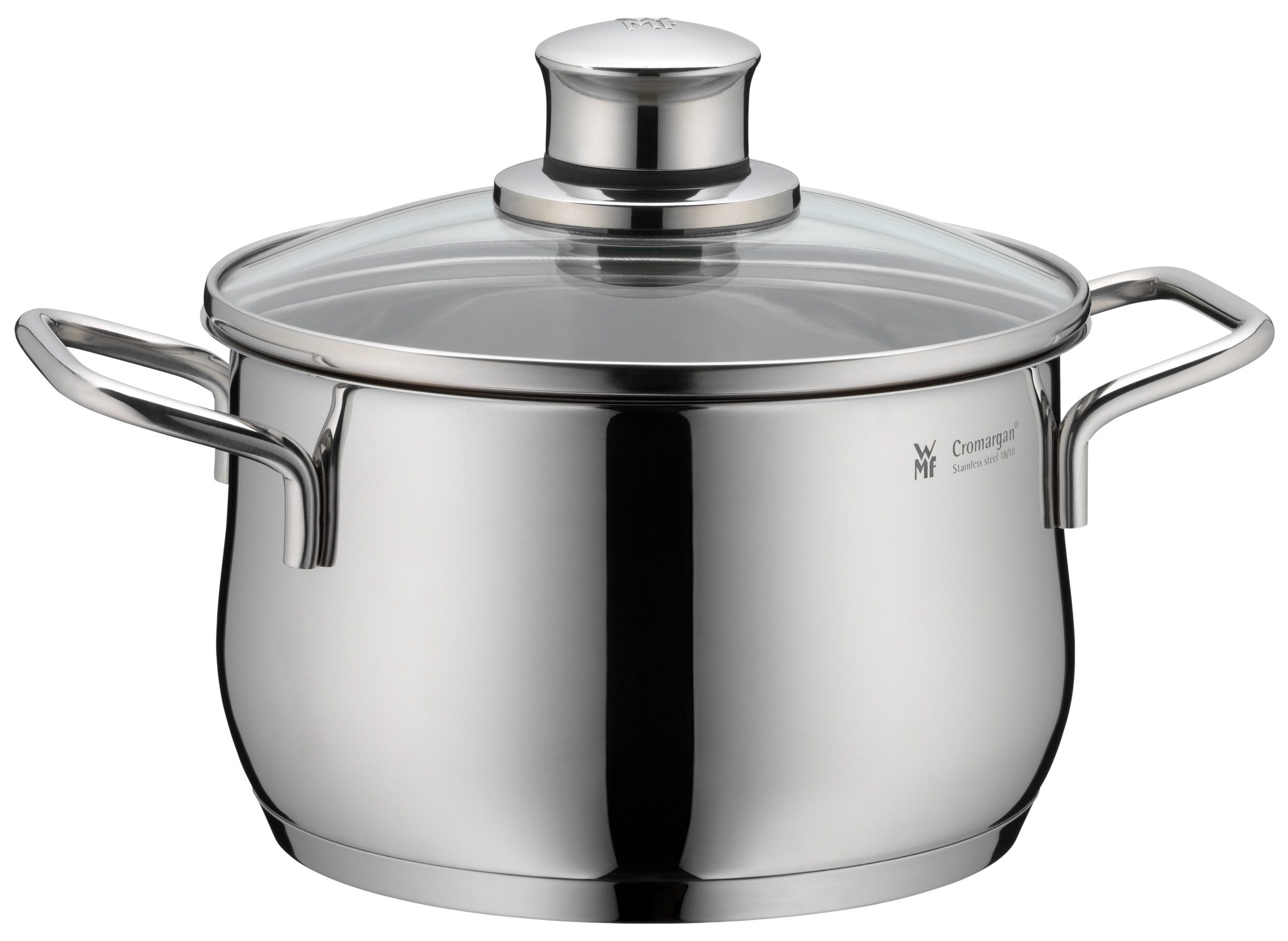 WMF Topf-Set Diadem Plus Topf-Set, 4-teilig, (mit Glasdeckel, breiter Schüttrand), TransTherm®Allherdboden für alle Herdarten