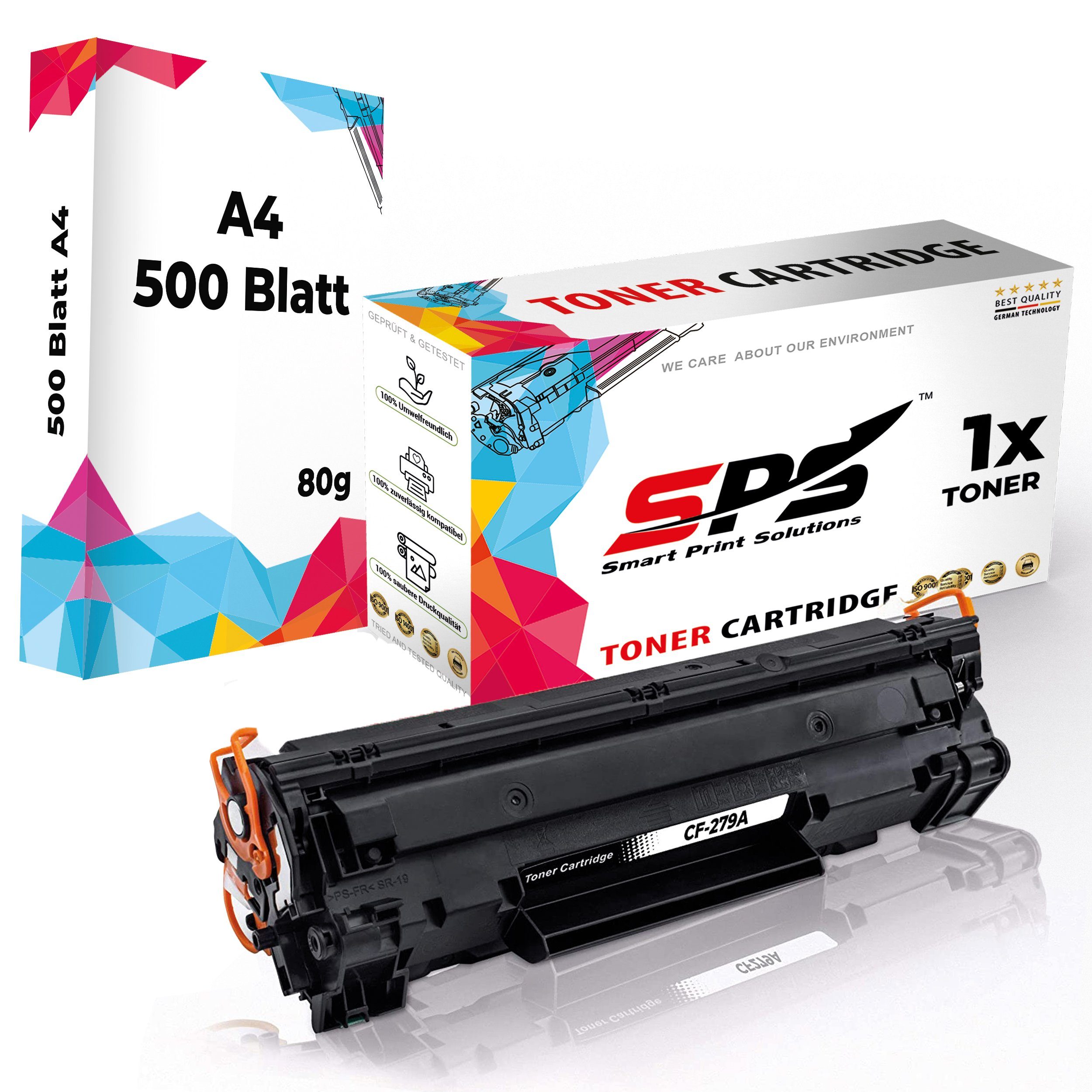 SPS Tonerkartusche Kompatibel für HP Laserjet Pro M12 79A CF279A, (1er Pack + A4 Papier, 1x Toner (1x Schwarz)