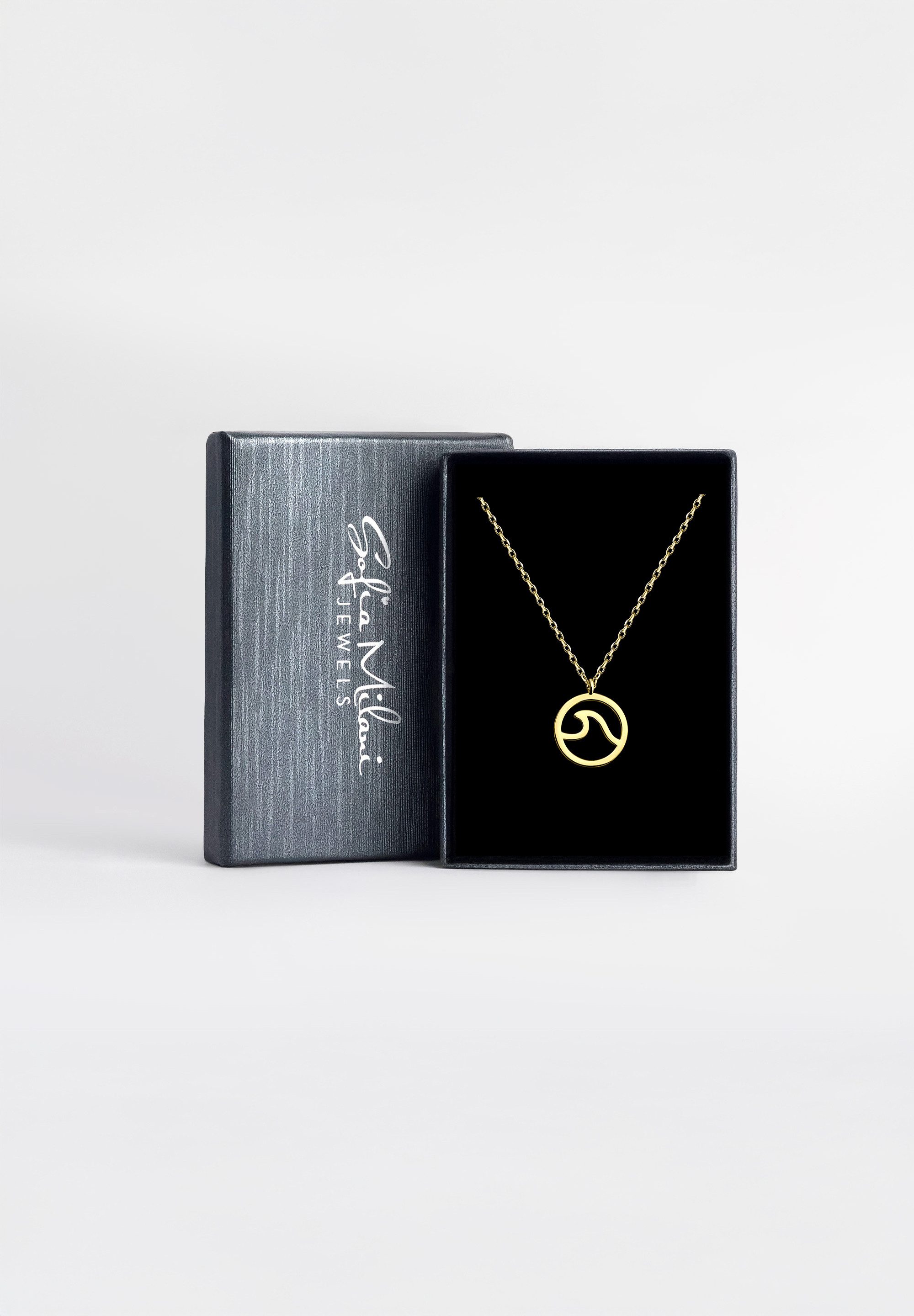 Sofia Milani Kette mit Anhänger Welle, 925 Silber Damen Schmuck - N0465