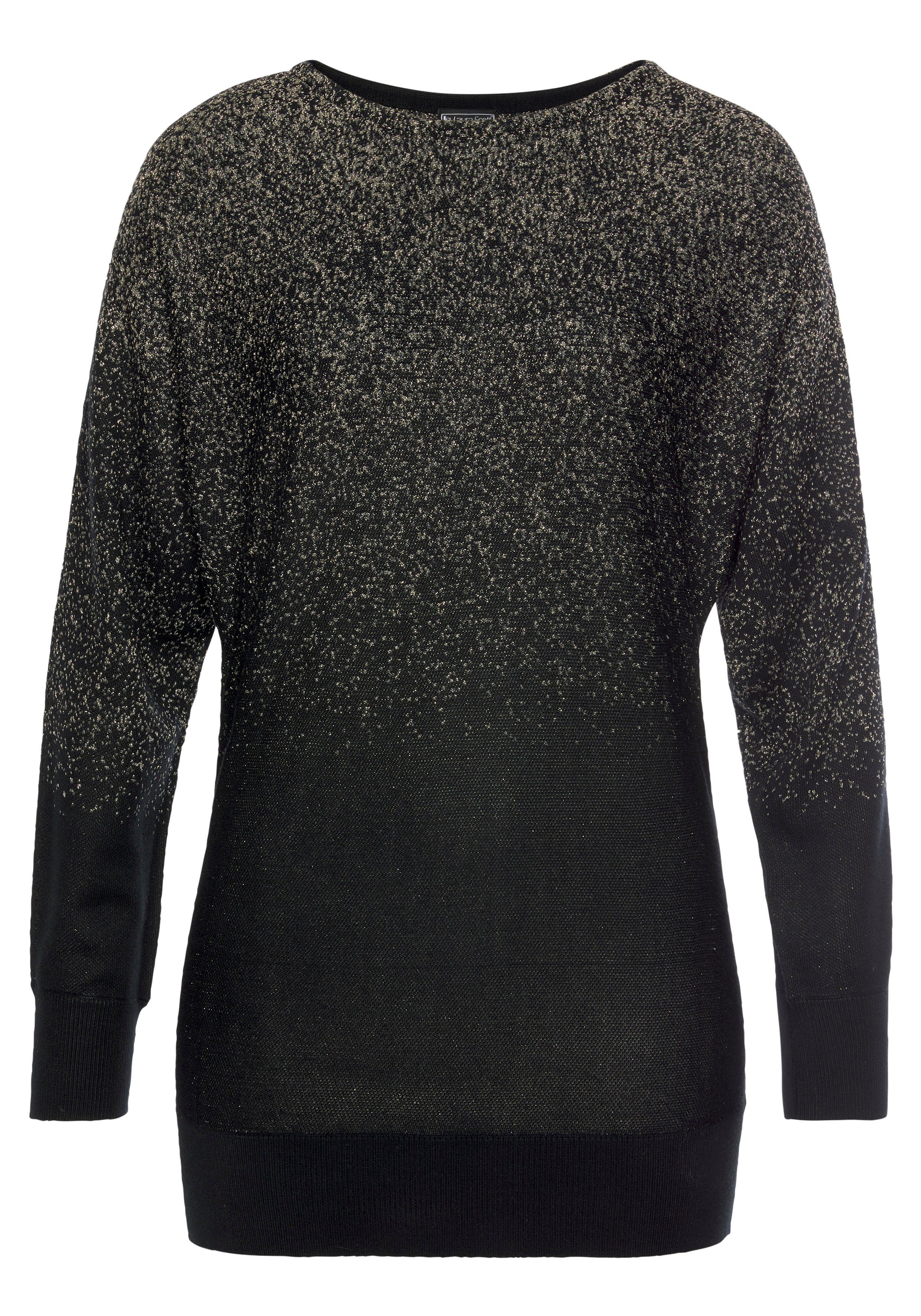 Laura Scott Fledermauspullover mit Glanzgarn und Rundhals-Ausschnitt. Reduzierter Preis € 40,99. Unverbindliche Preisempfehlung € 49,99, (€ 40,99 pro 1 Stk)