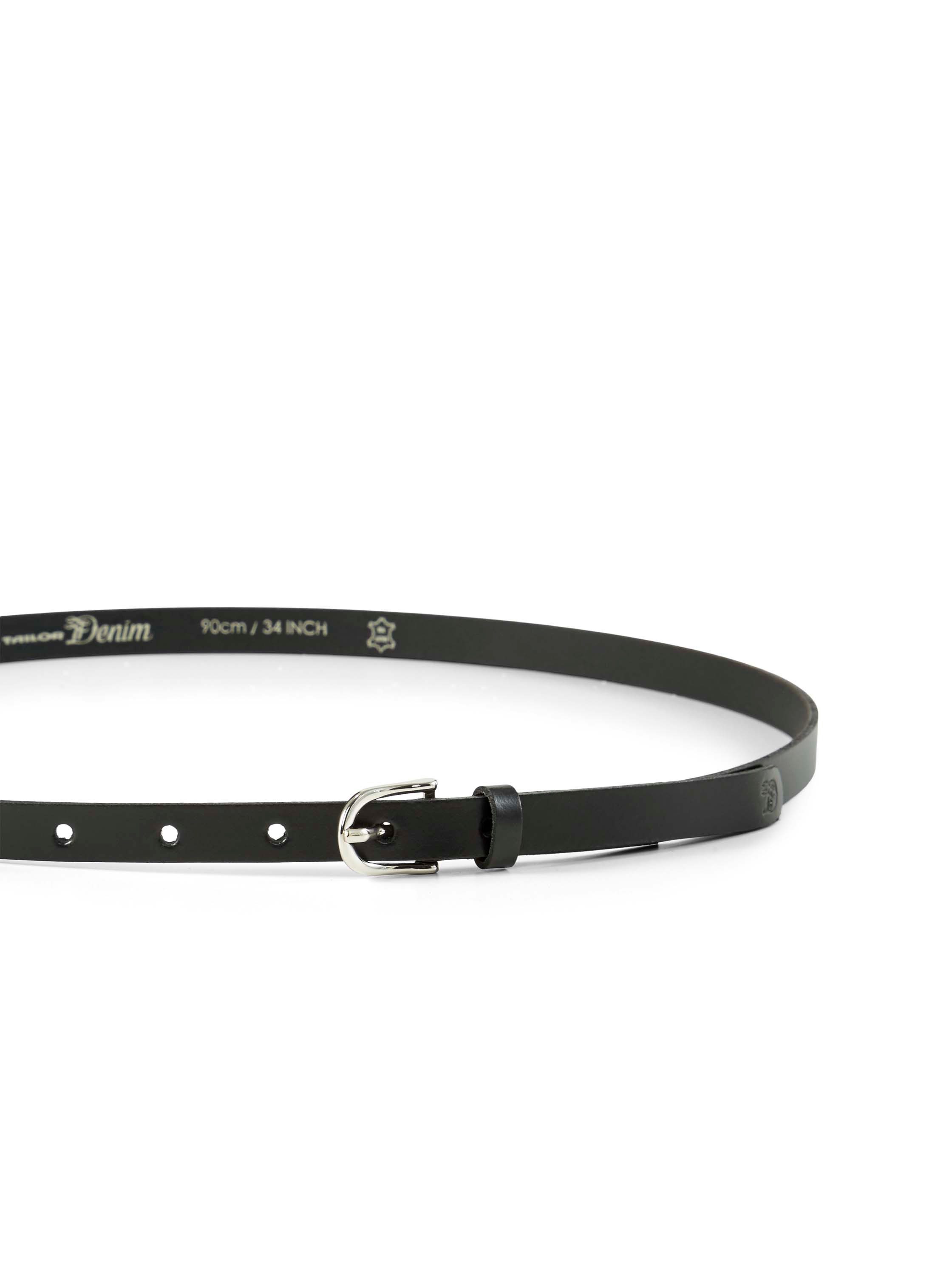 TOM TAILOR Synthetikgürtel TTDPAULA aus glattem Echtleder mit filigraner Dornschließe – 1,5 cm schmal