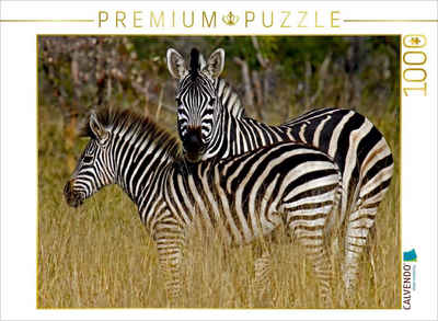CALVENDO Puzzle CALVENDO Puzzle Zebra-Kleinfamilie, Namibia 1000 Teile Lege-Größe 64 x 48 cm Foto-Puzzle Bild von Wibke Woyke, 1000 Puzzleteile
