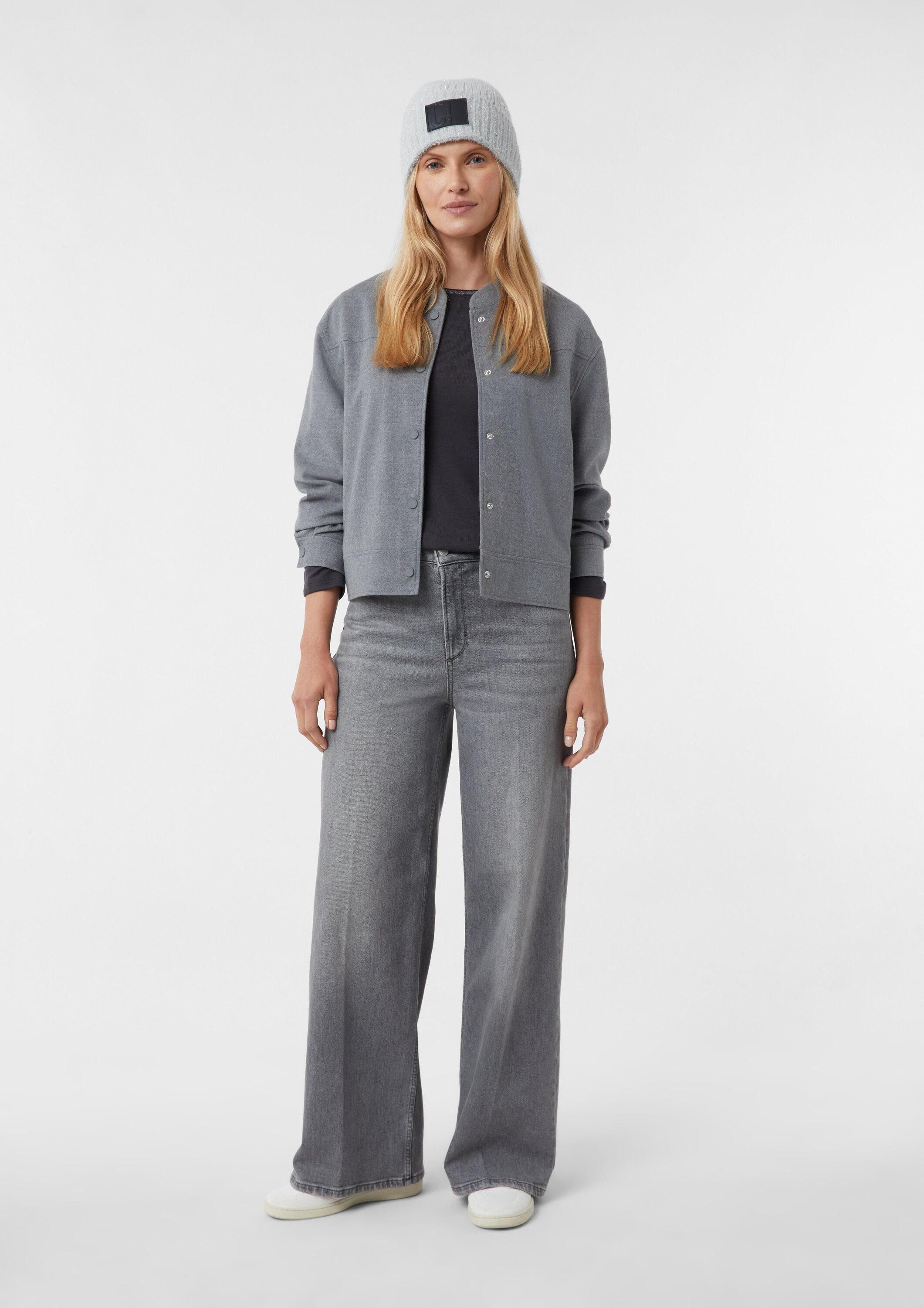 comma Strickmütze Mütze Beanie mit Glitzergarn und Logo-Patch