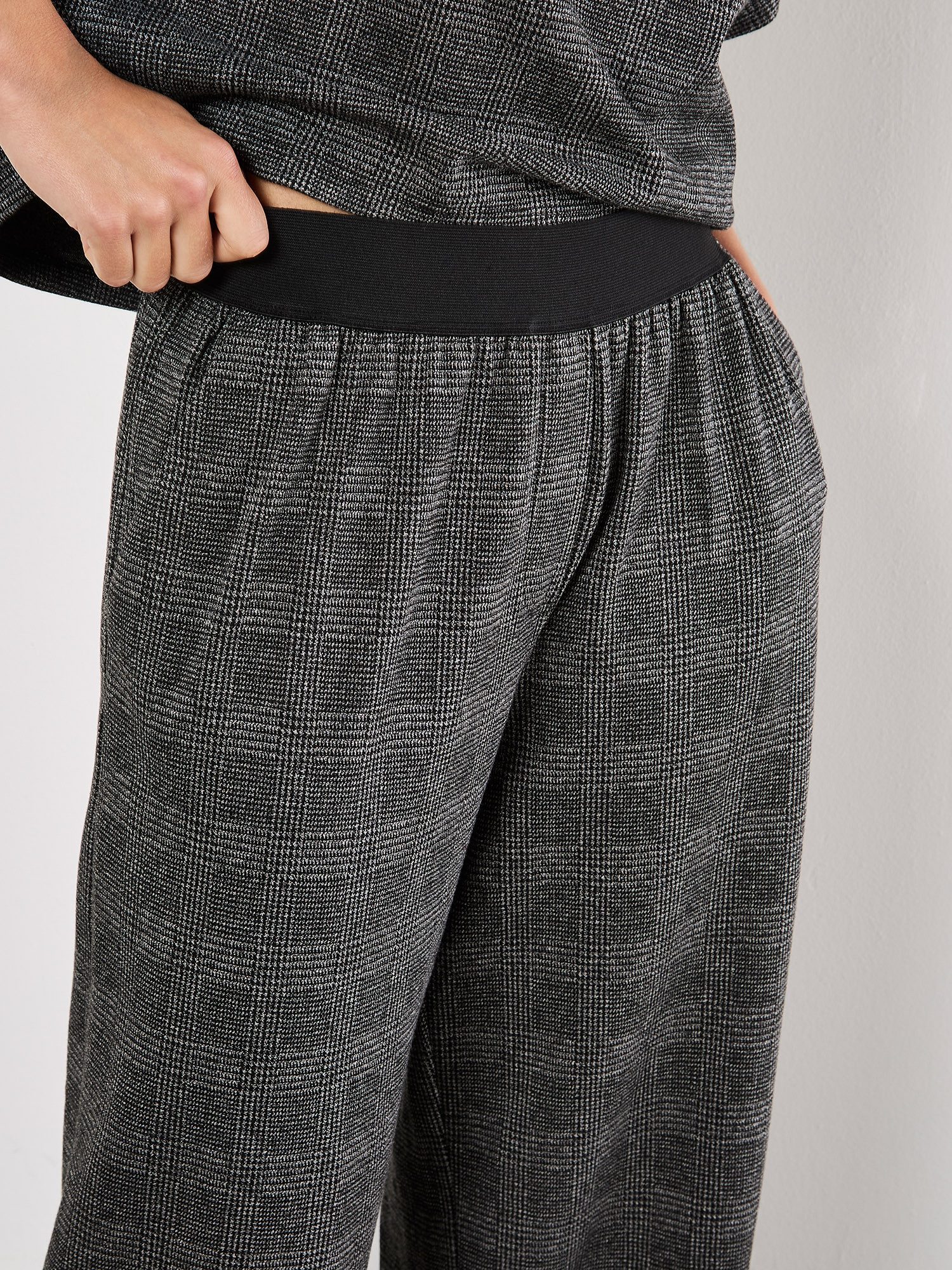 Apricot Stoffhose Karohose mit weitem Bein