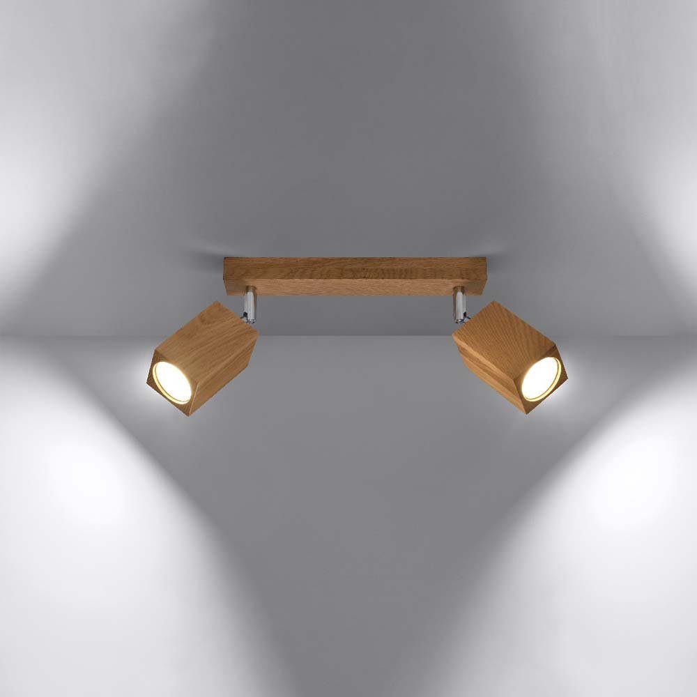 Eiche Holzlampe Deckenleuchte LED 30 cm etc-shop L Deckenspot, Deckenstrahler
