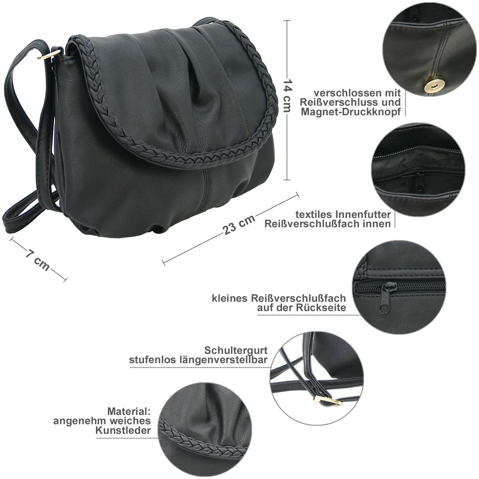 J JONES JENNIFER JONES Schultertasche Kleine Damen Umhängetasche, handliche günstig online kaufen