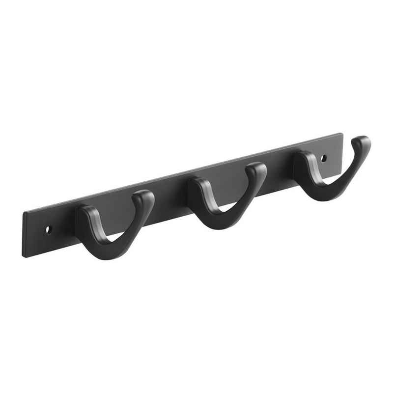 SO-TECH® Hakenleiste Blackline FORTE schwarz pulverbeschichtet, (1 St), Länge 257 mm mit 3 Haken