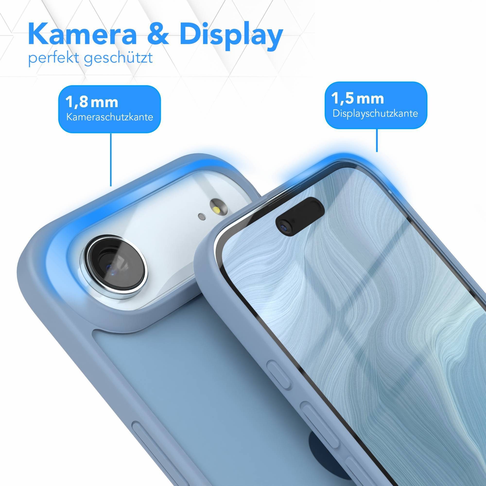 EAZY CASE Handyhülle Outdoor Case für Apple iPhone Air 6,5 Zoll, Hybrid Handyhülle kratzfest Smart Slimcover Transparent Robust Blau – Bild 3 von 5