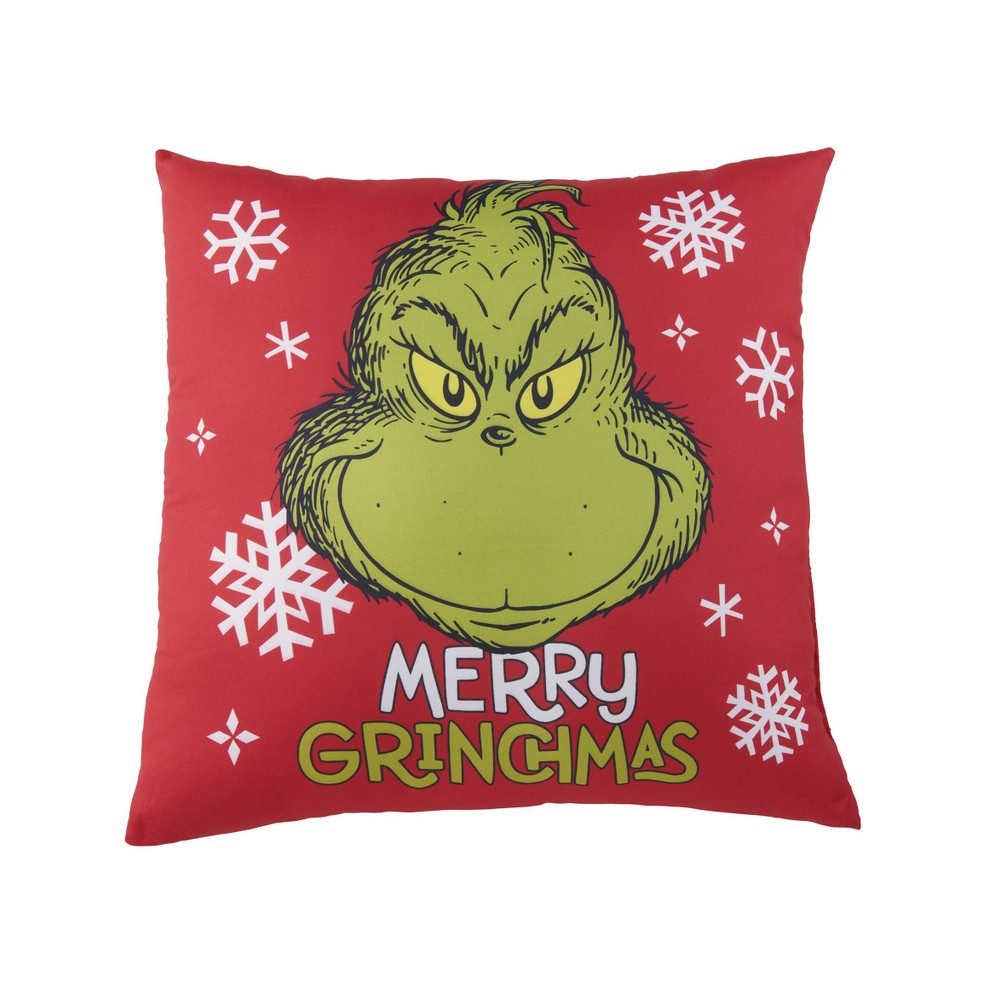 United Labels® Plüschfigur Kissen - Grinch - rot - ca. 40 x 40 cm günstig online kaufen
