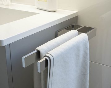 einfachgutemoebel Aufsatzwaschbecken Qualitäts Handtuchhalter Bath-O-Line, 380mm zweiarmig, chrom (1-St., SET enthält: Handtuchhalter, Befestigungsmaterial)
