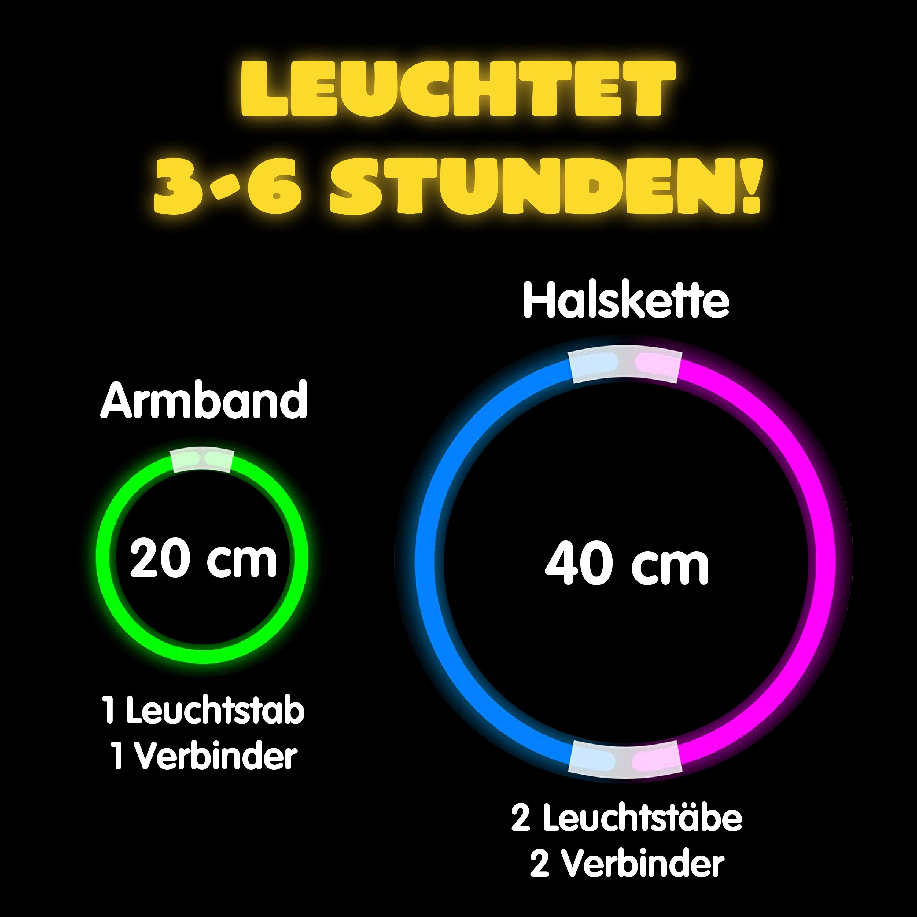 JOYIN Knicklicht JOYIN Knicklichter Party Set für Kinder,100 Stück Leuchtstäbe,7 Farben